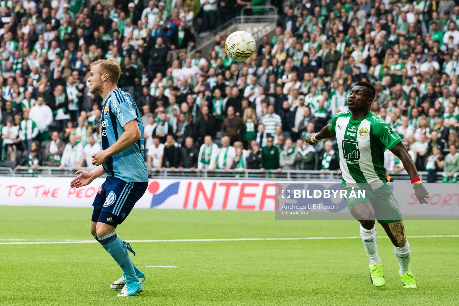 Djurgårdens Gustav Engvall nickar in 0-1 för Djurgården