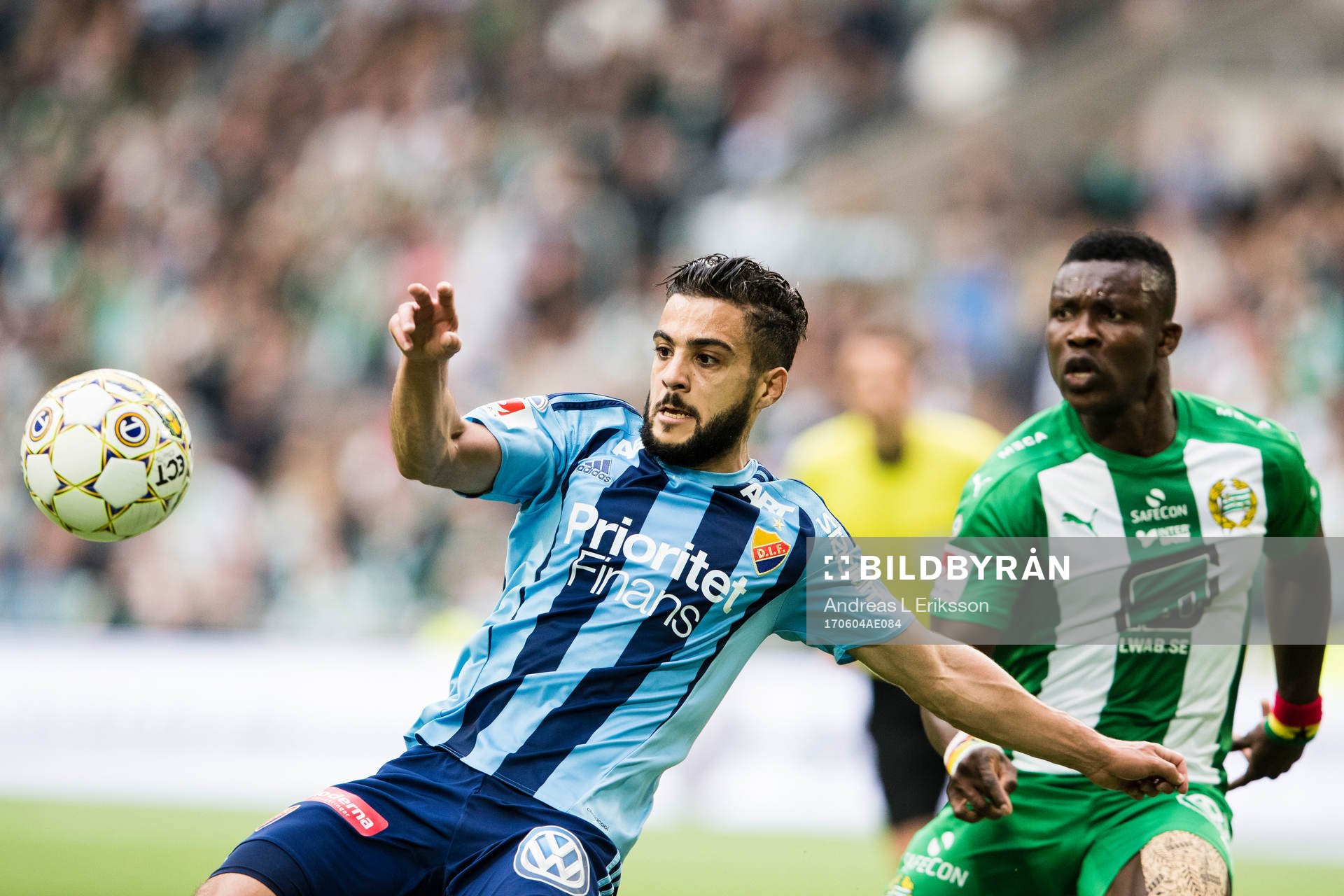 Djurgårdens Othman El Kabir och Hammarbys Joseph Aidoo