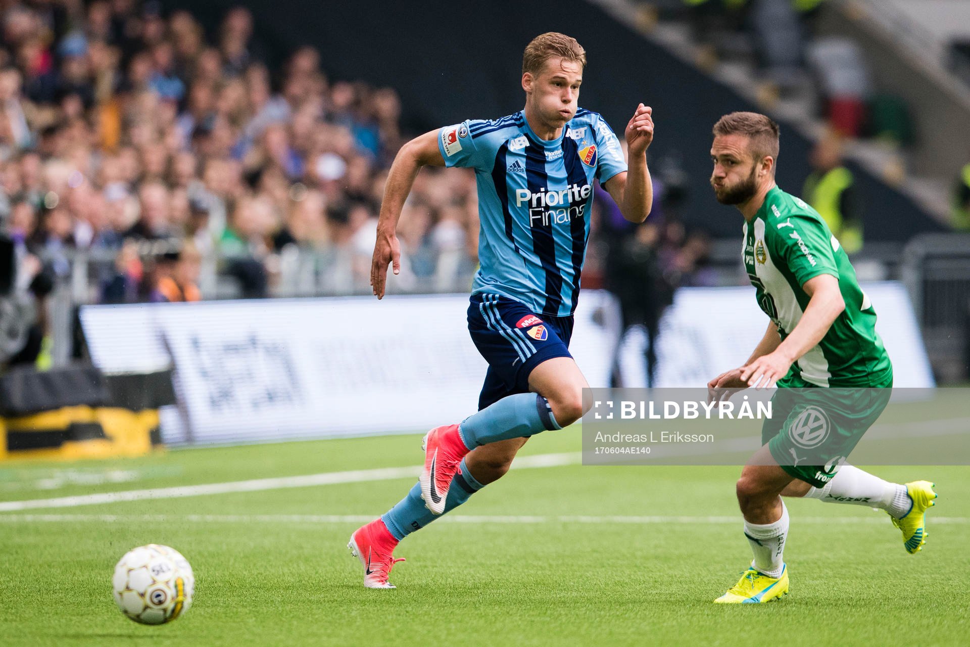 Djurgårdens Felix Beijmo och Hammarbys Mats Solheim