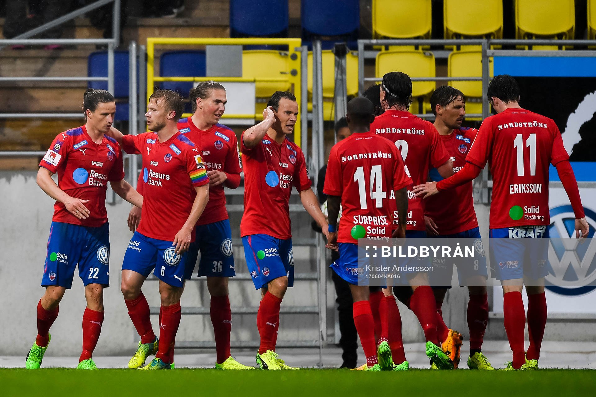 Helsingborgs spelare jublar