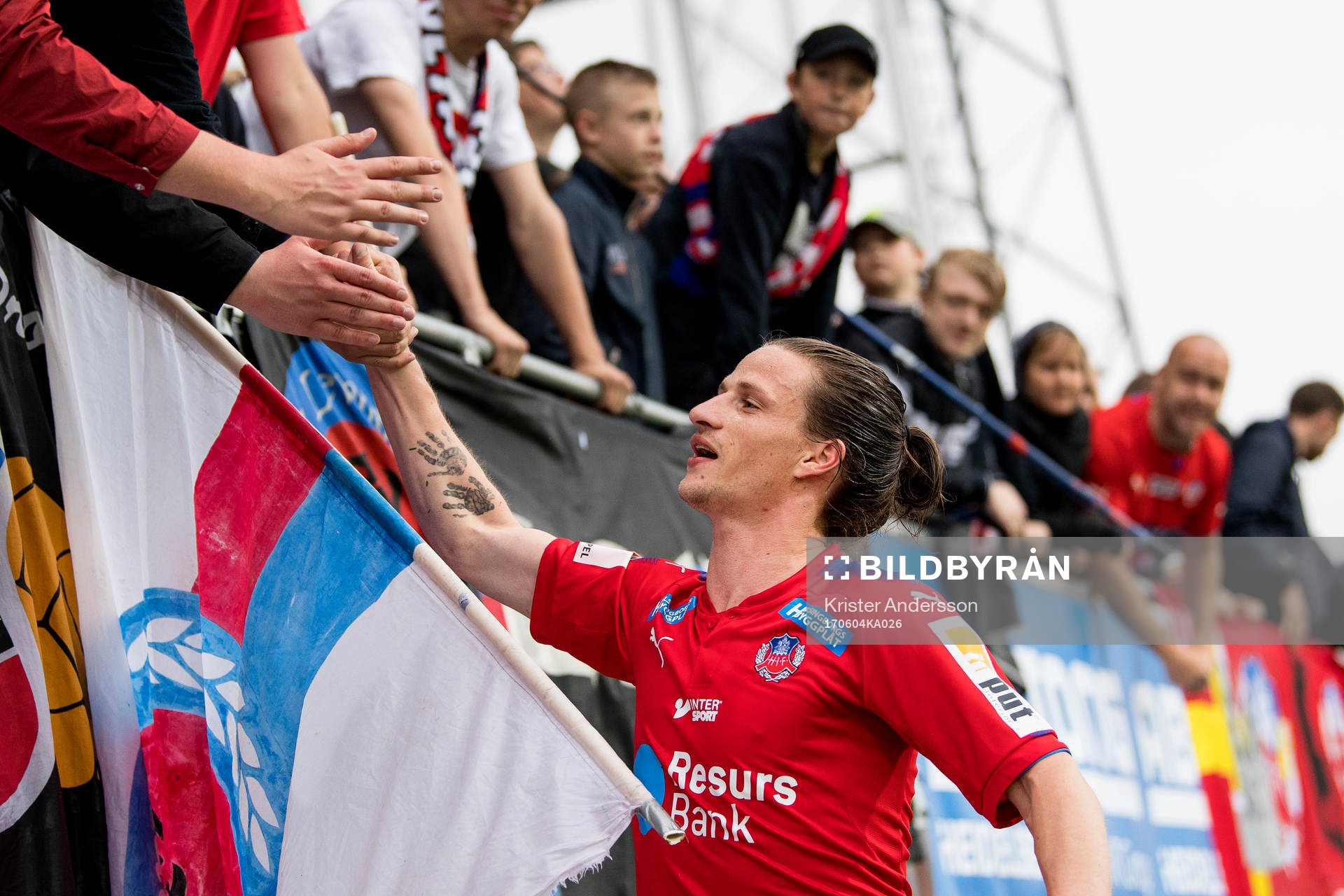 Helsingborgs Jesper Lange tackar publiken