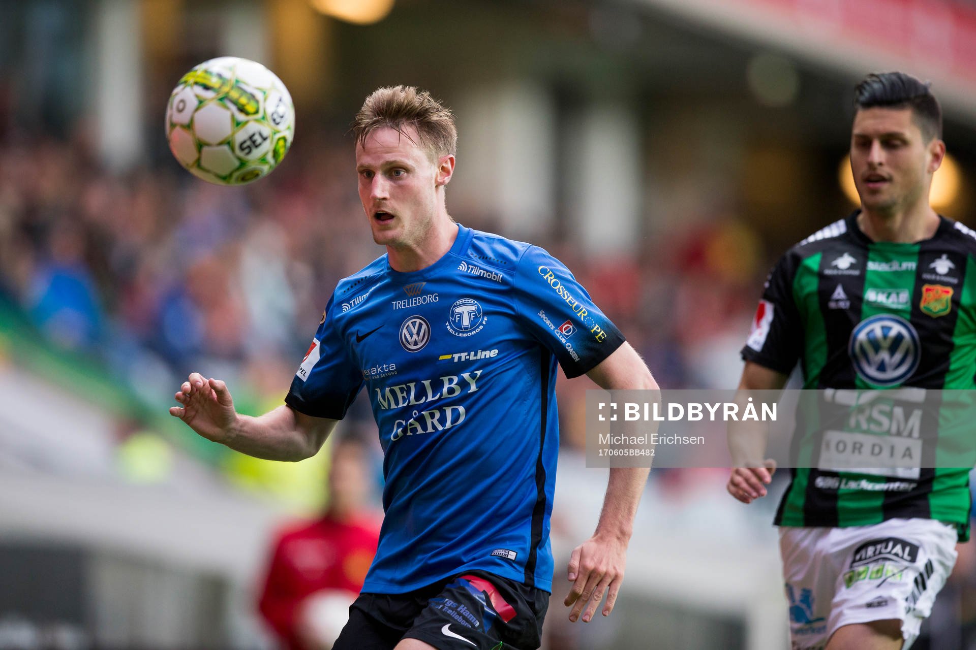 Trelleborgs Anton Tideman före GAIS Luka Mijaljevic