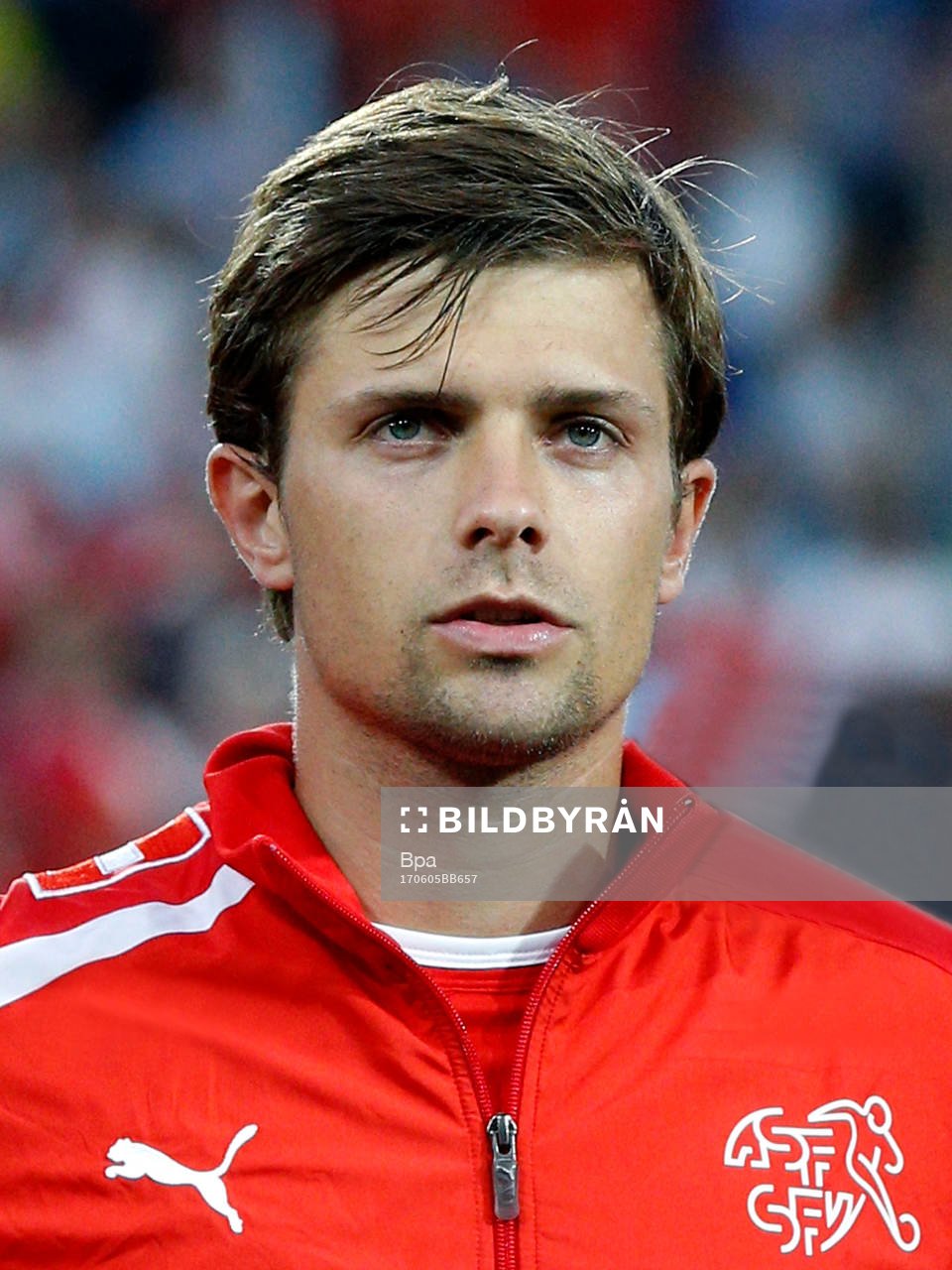 Fotboll, VM 2018, Porträtt, Schweiz: Valentin Stocker, Schweiz, poserar för ett porträtt den 5 juni 2017