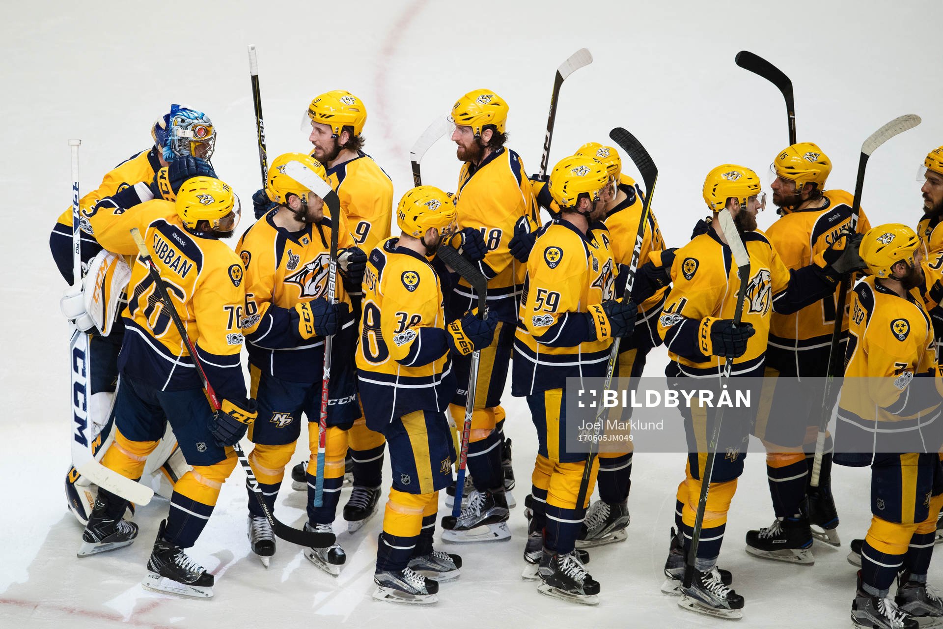 Nashvilles spelare jublar