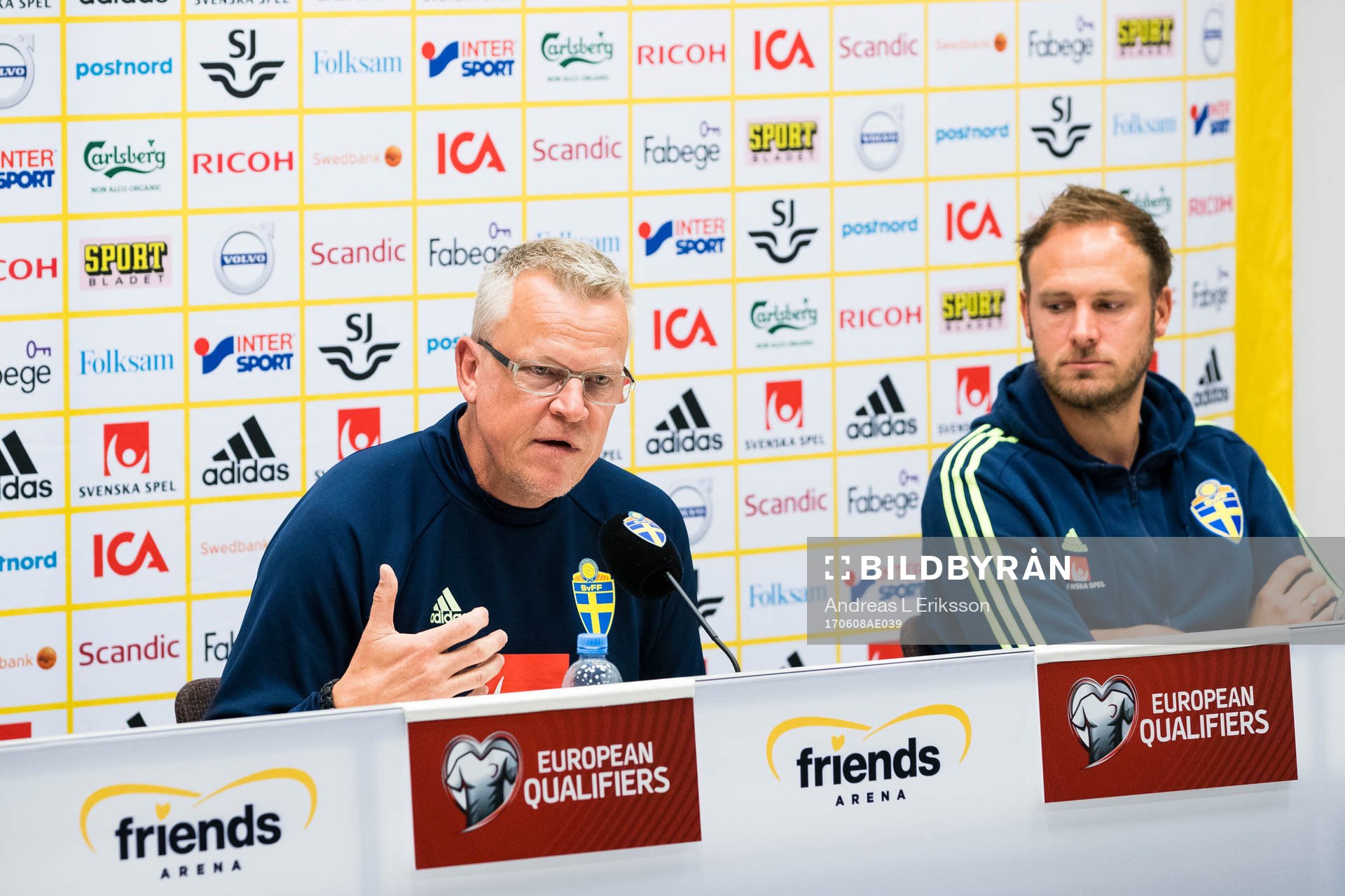 Sveriges förbundskapten Janne Andersson och Andreas