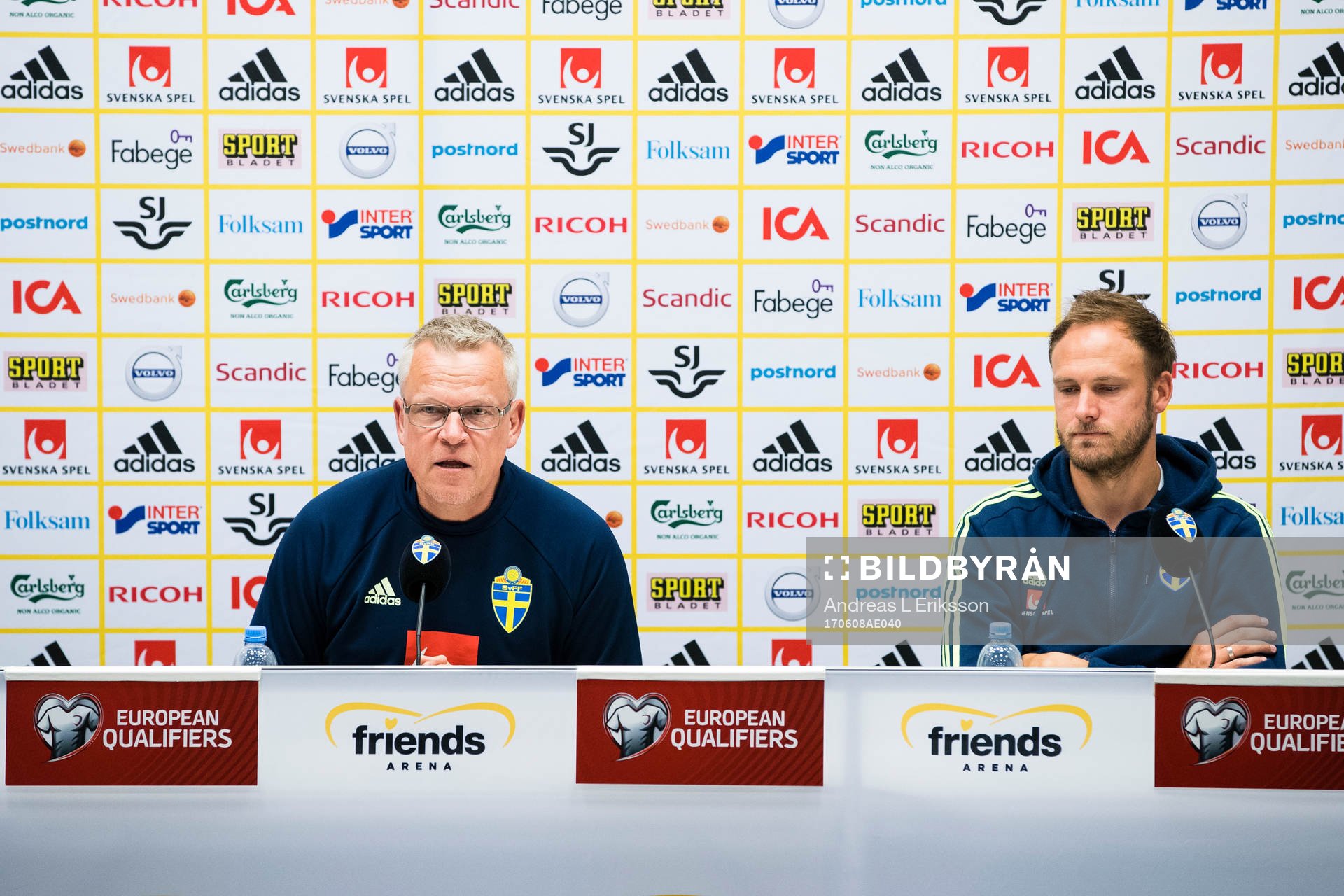 Sveriges förbundskapten Janne Andersson och Andreas