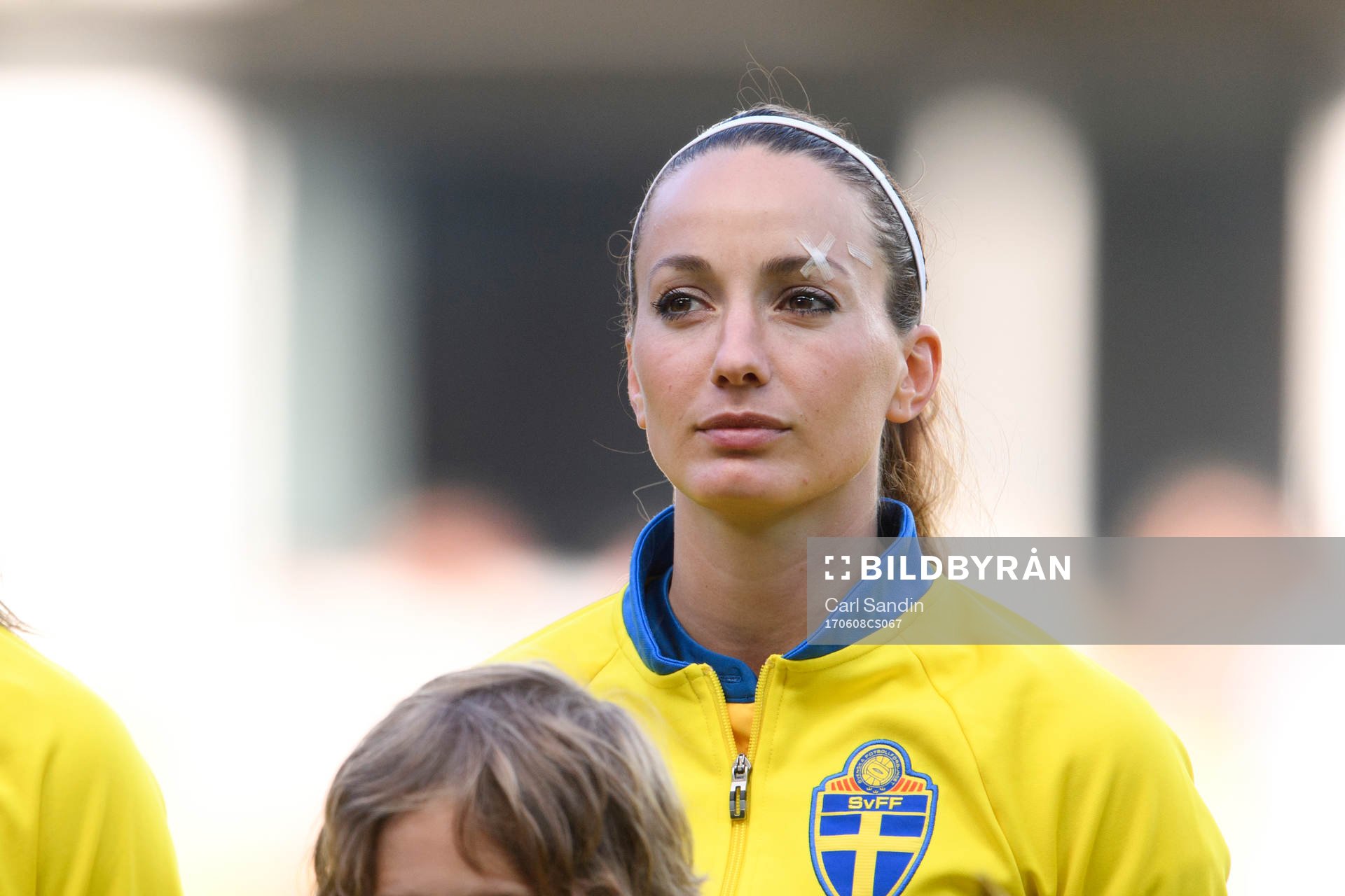 Sveriges Kosovare Asllani vid lineup innan