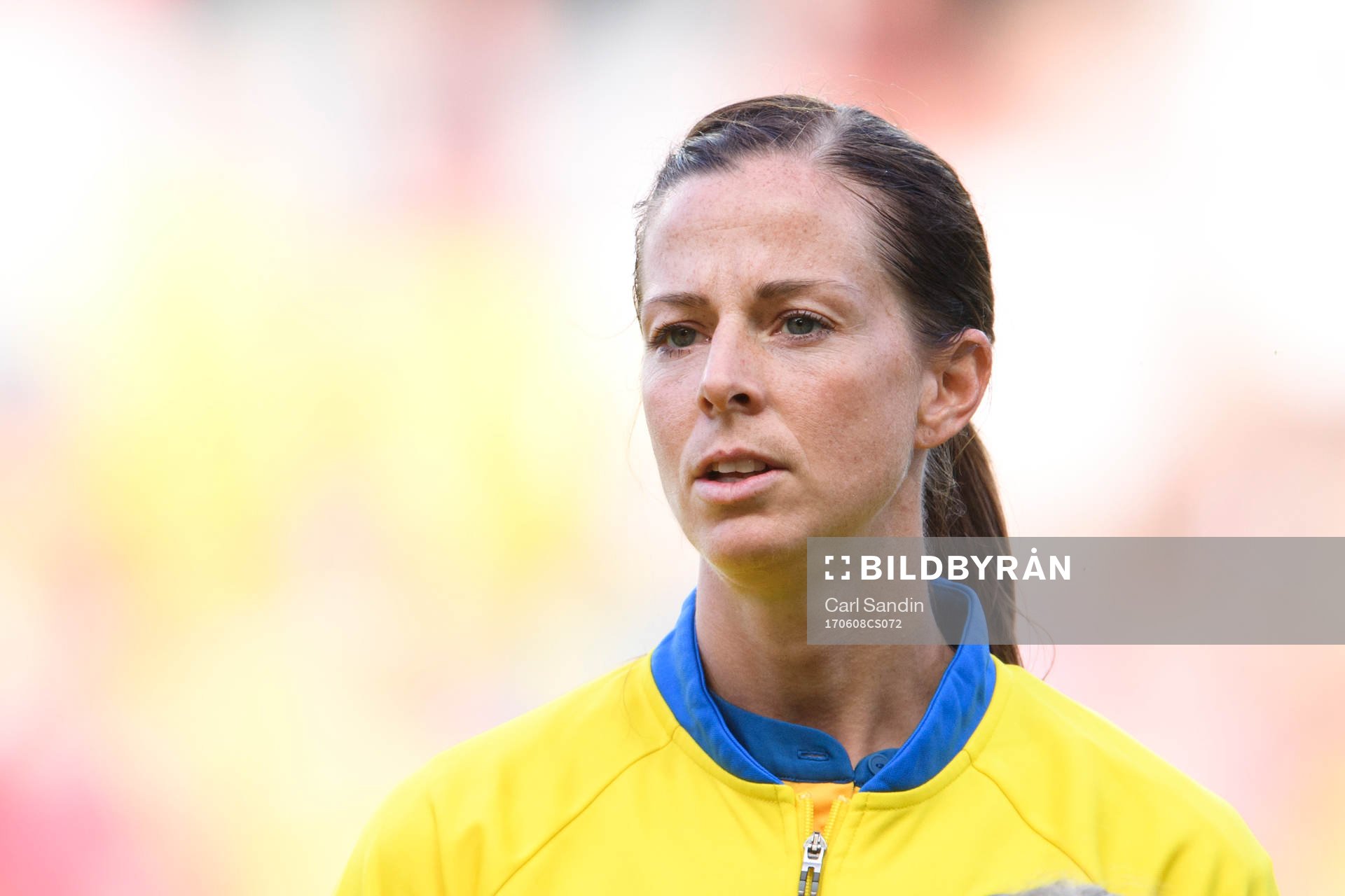 Sveriges Lotta Schelin vid lineup innan