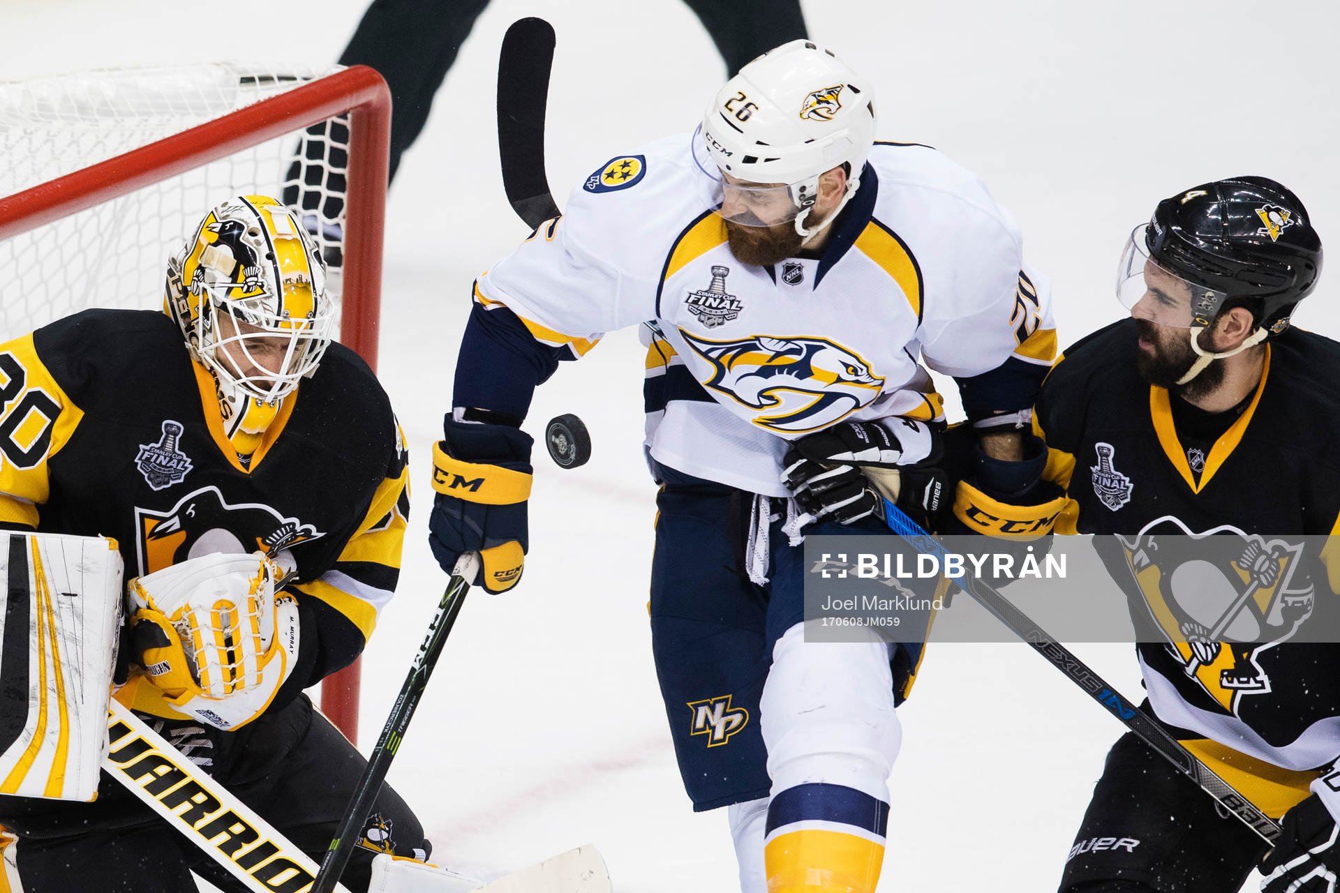 Pittsburghs målvakt Matthew Murray och Justin Schultz