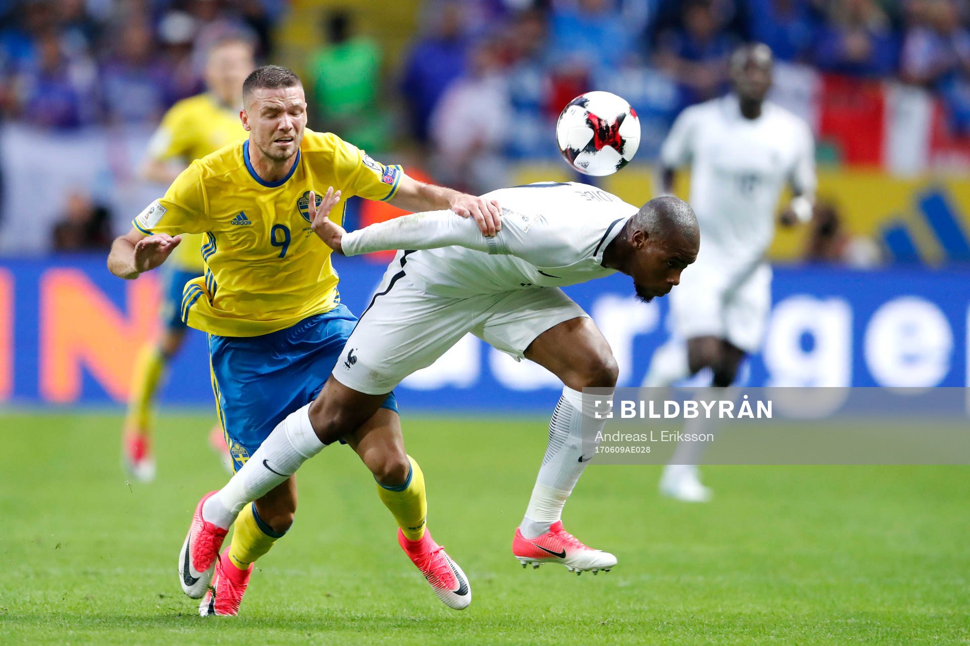 Sveriges Marcus Berg och Frankrikes Djibril Sidibe