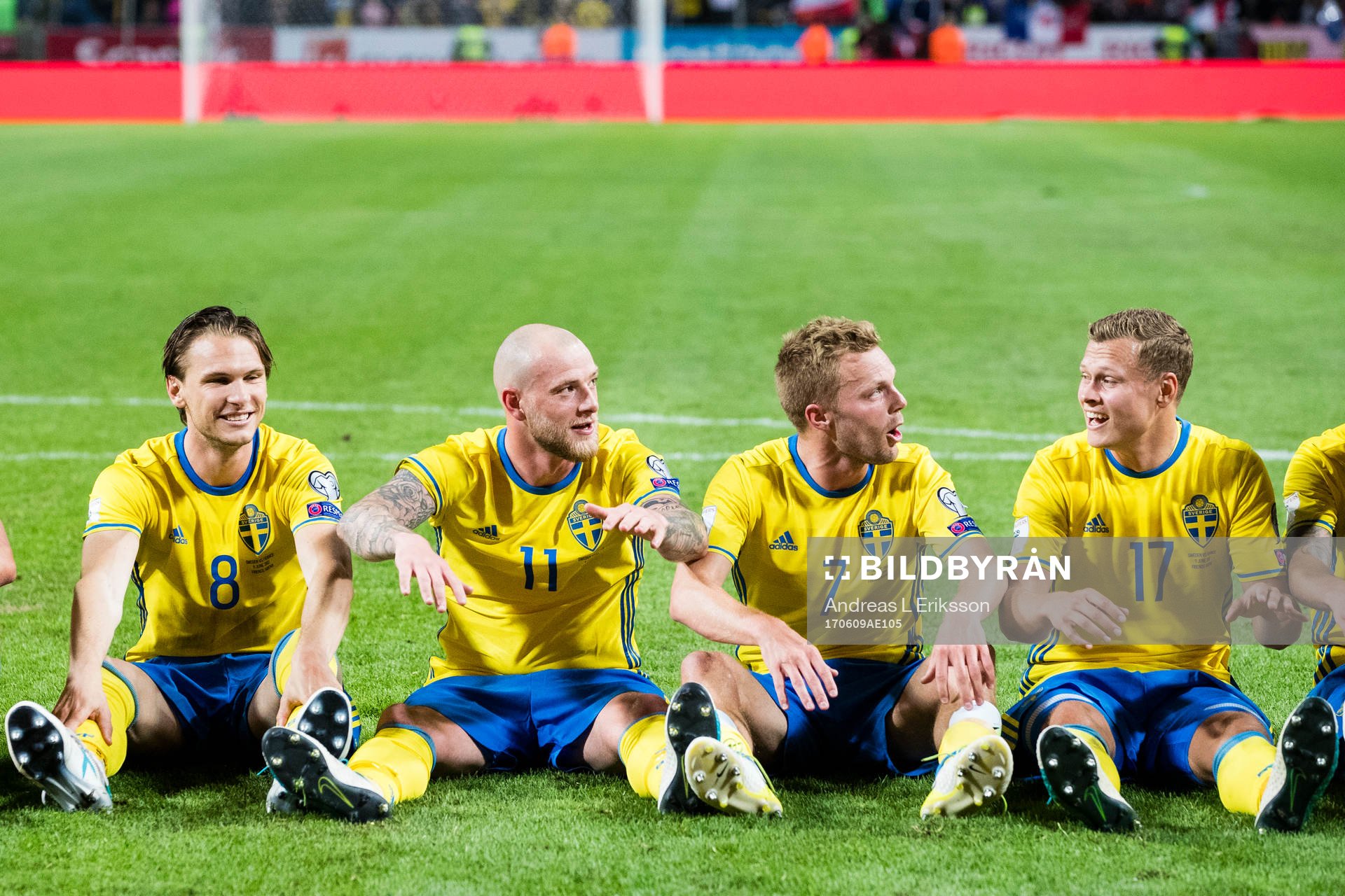 Sveriges Albin Ekdal, John Guidetti, Sebastian Larsson och