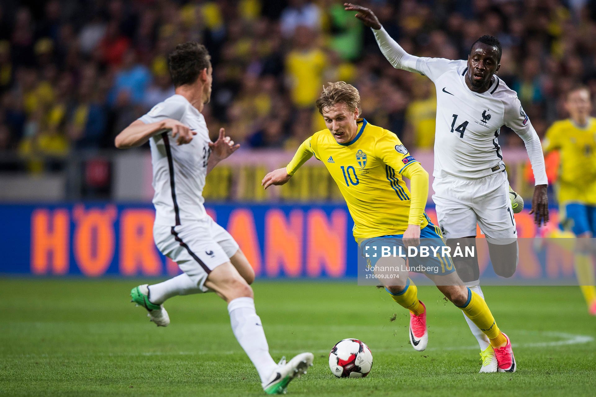 Sveriges Emil Forsberg och Frankrikes Blaise Matuidi
