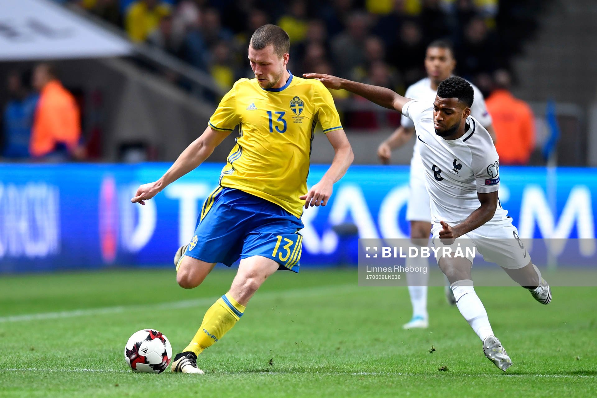 Sveriges Jakob Johansson och Frankrikes Thomas Lemar