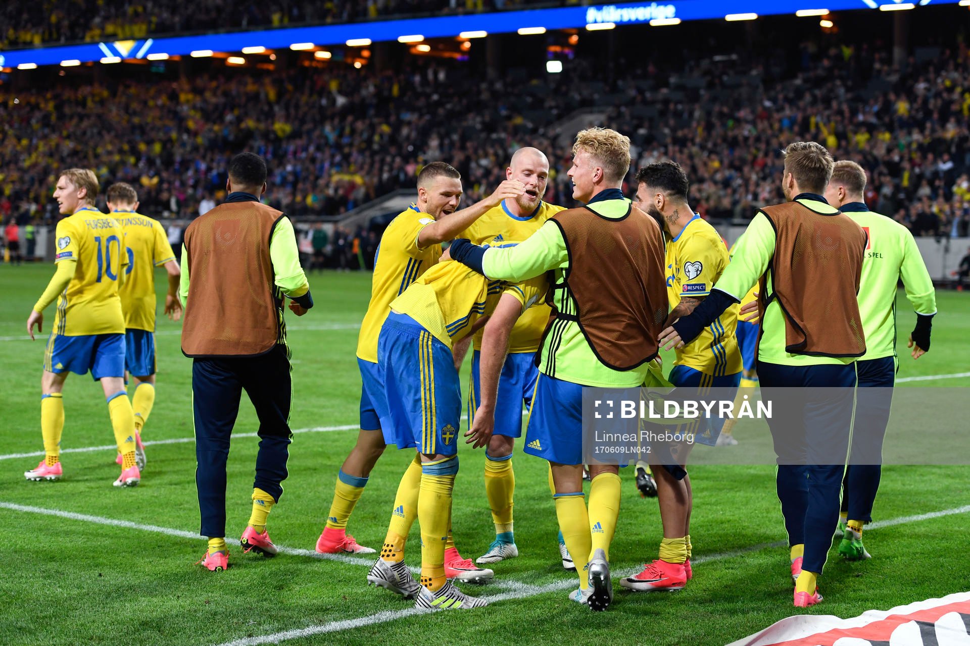 De svenska spelarna jublar