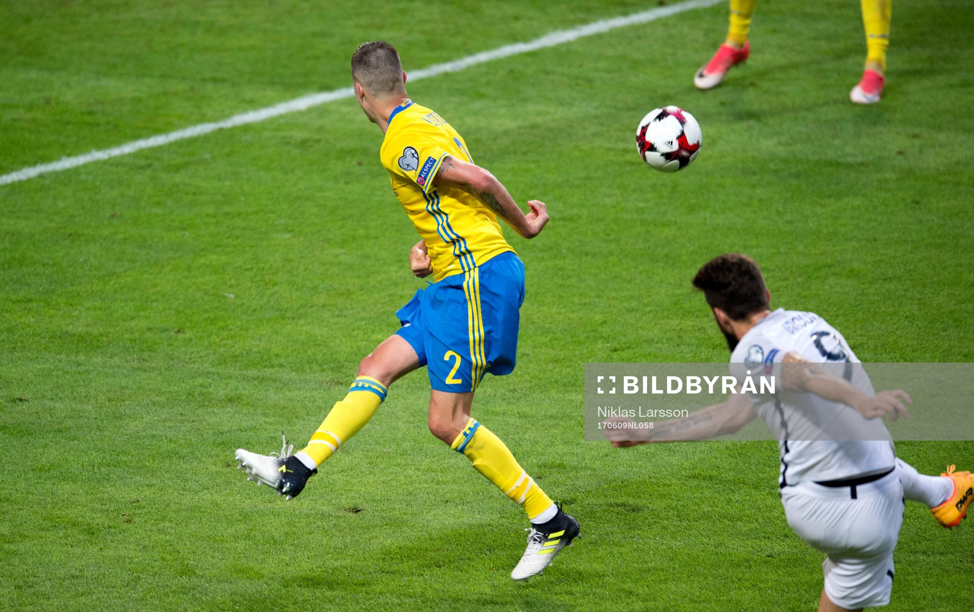 Frankrikes Olivier Giroud gör 0-1 målet