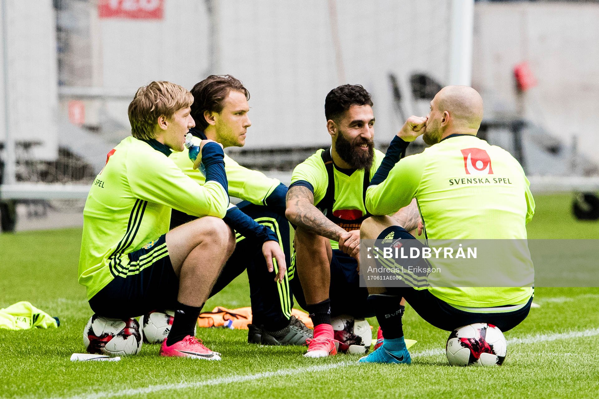 Sveriges Emil Forsberg, Albin Ekdal, Jimmy Durmaz och John