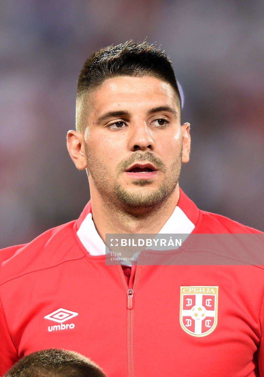 Fotboll, VM 2018, Porträtt, Serbien: Aleksandar Mitrovic, Serbien, poserar för ett porträtt den 11 juni 2017 i Belgrad