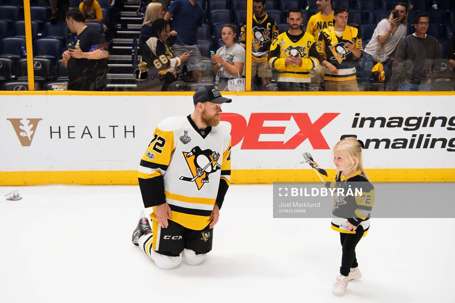 Pittsburghs Patric Hörnqvist med dottern Isabella
