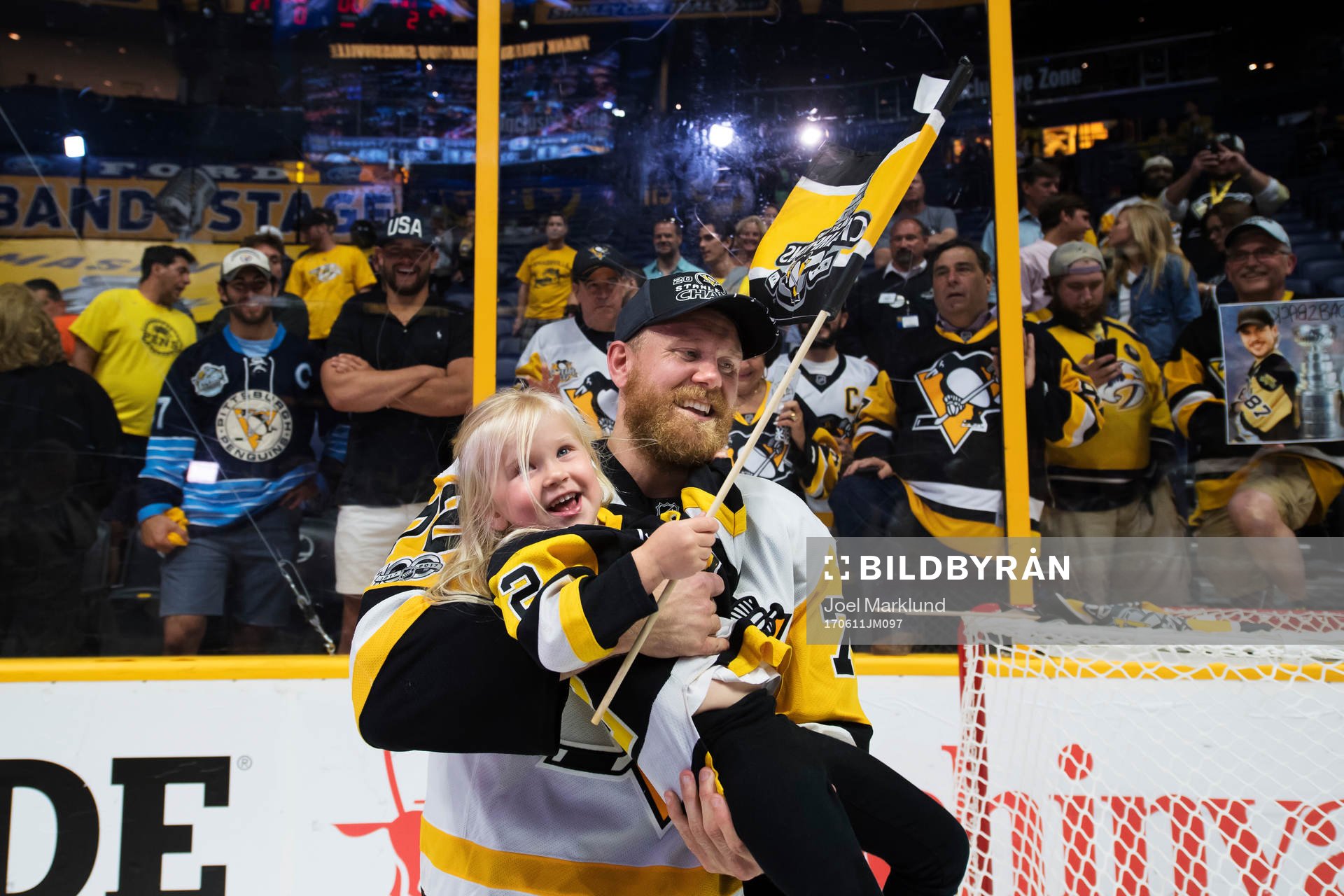 Pittsburghs Patric Hörnqvist med dottern Isabella