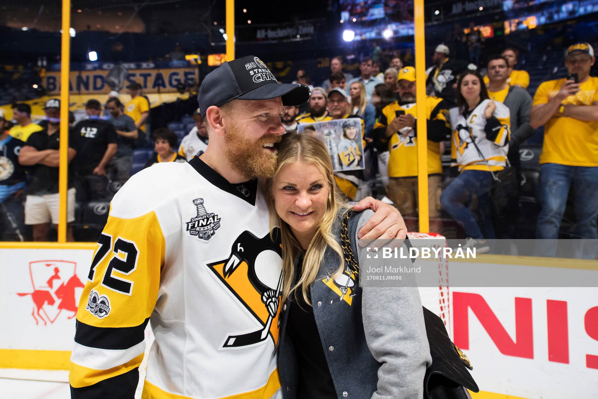 Pittsburghs Patric Hörnqvist med hustrun Malin