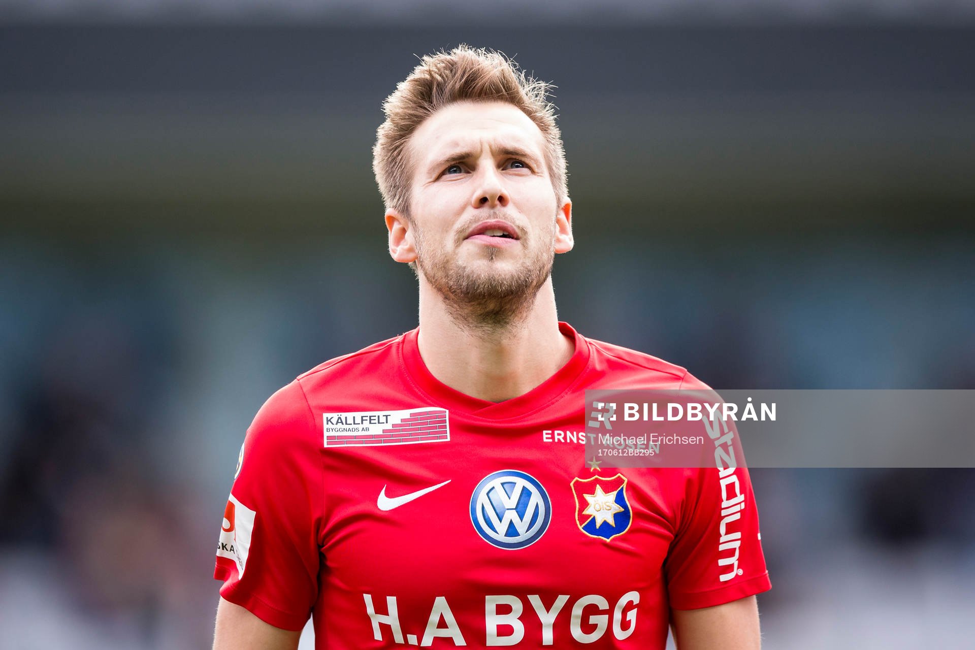 Örgrytes Daniel Sliper innan fotbollsmatchen i Superettan