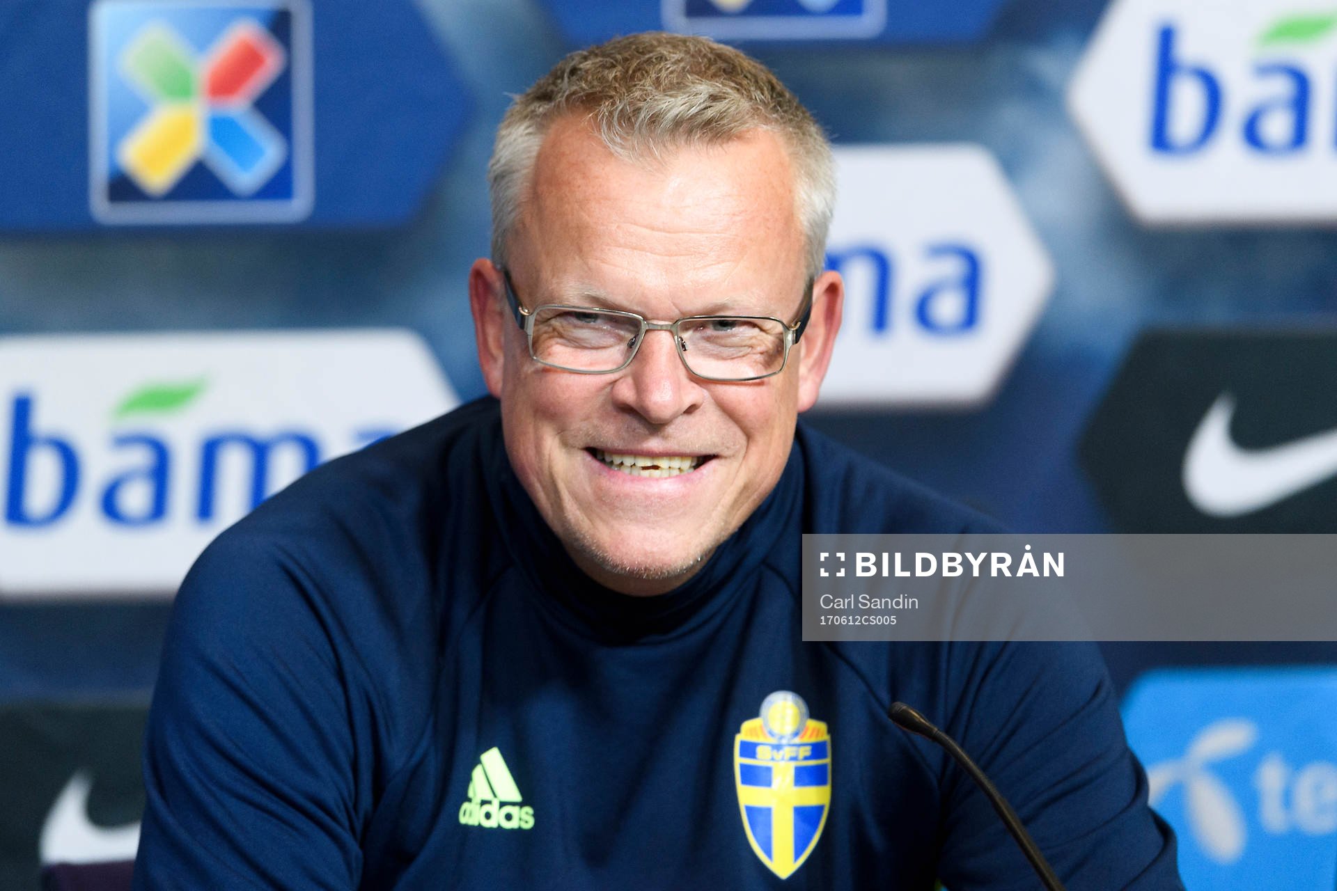 Sveriges förbundskapten Janne Andersson på en