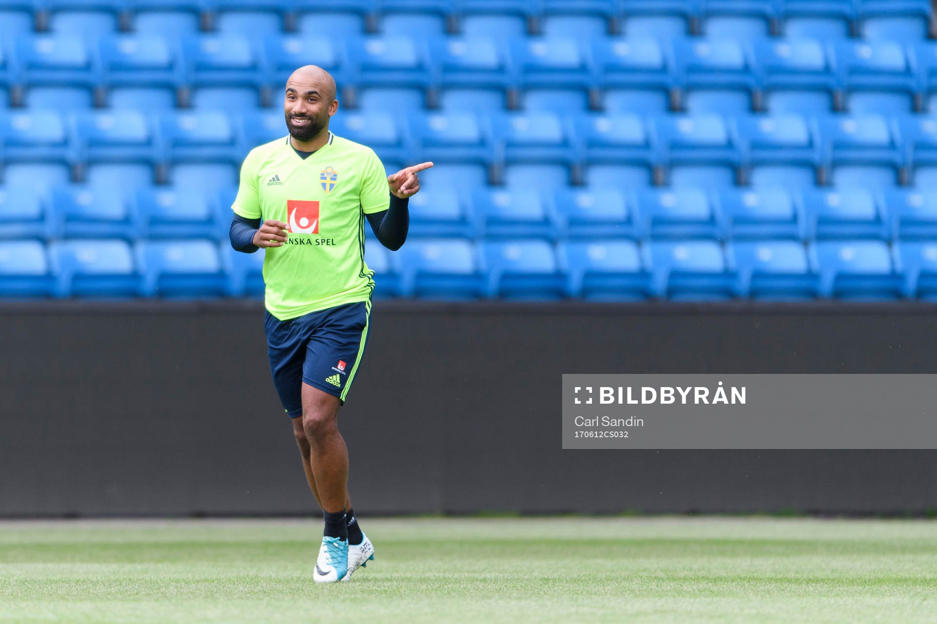Samuel Armenteros under en träning med det svenska landslaget den 12 juni 2017 i Oslo.