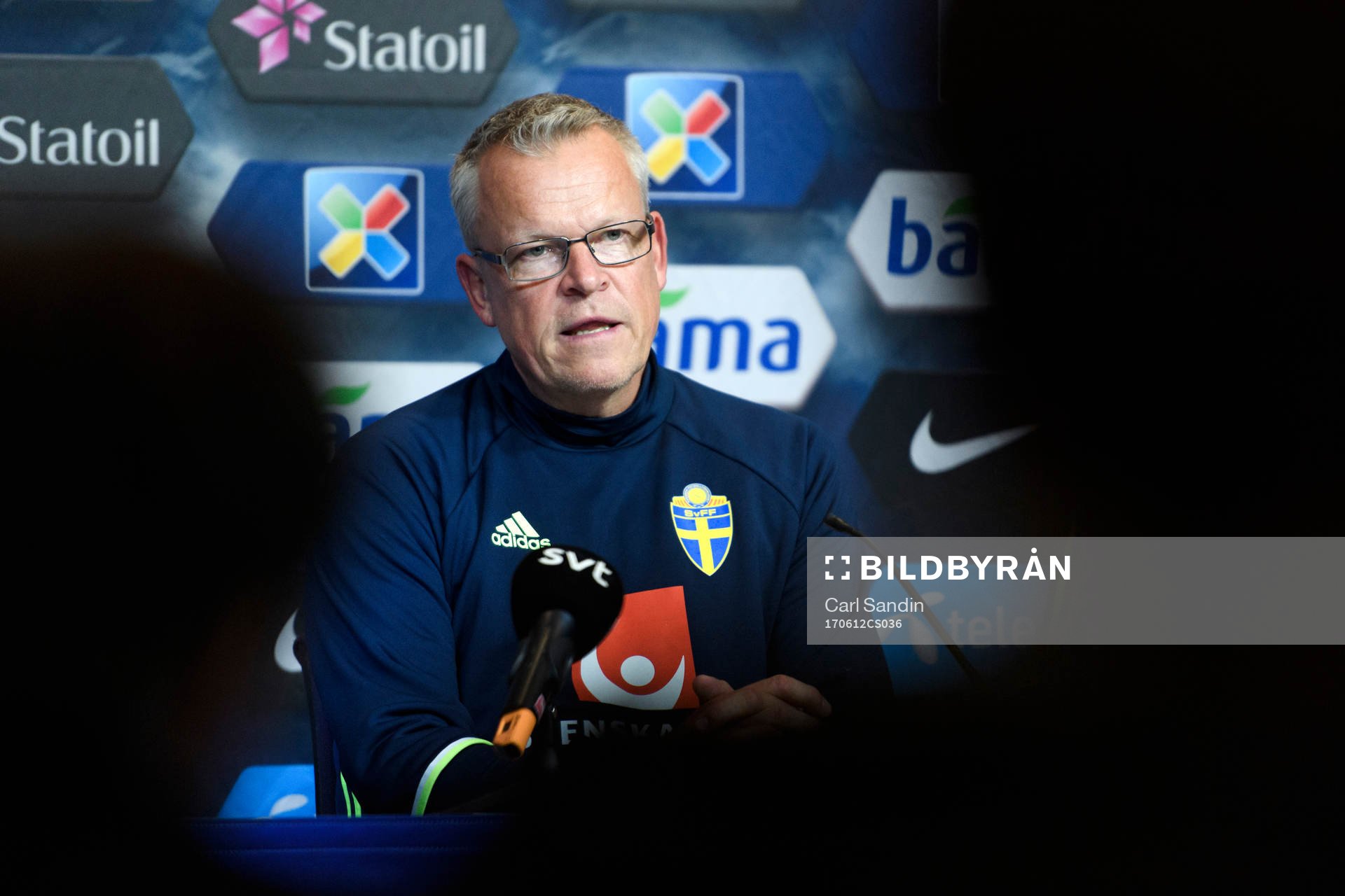 Sveriges förbundskapten Janne Andersson på en