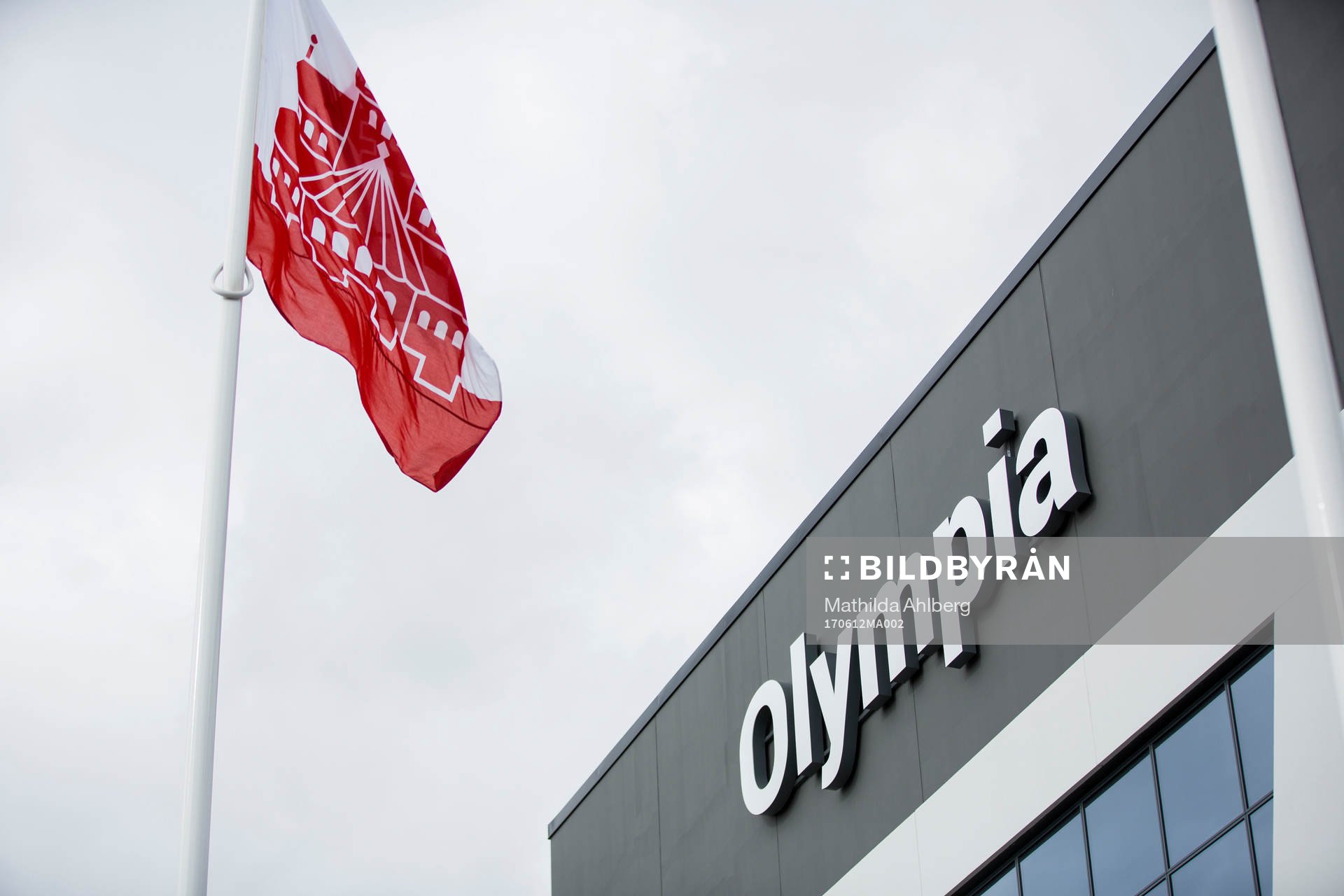 Exteriör över Olympia fotbollsarena i Helsingborg