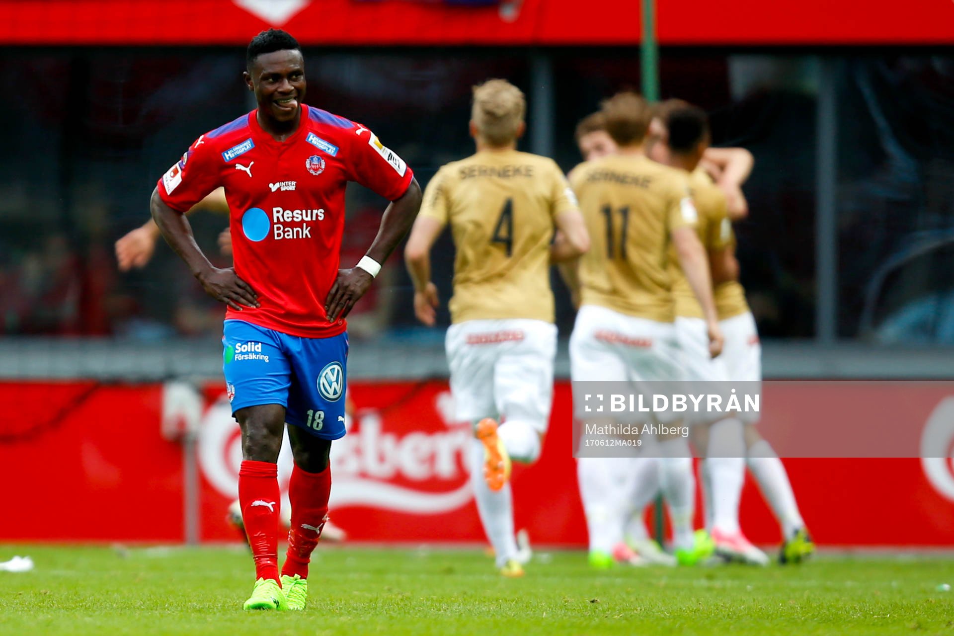 Brommapojkarnas Viktor Gyökeres jublar