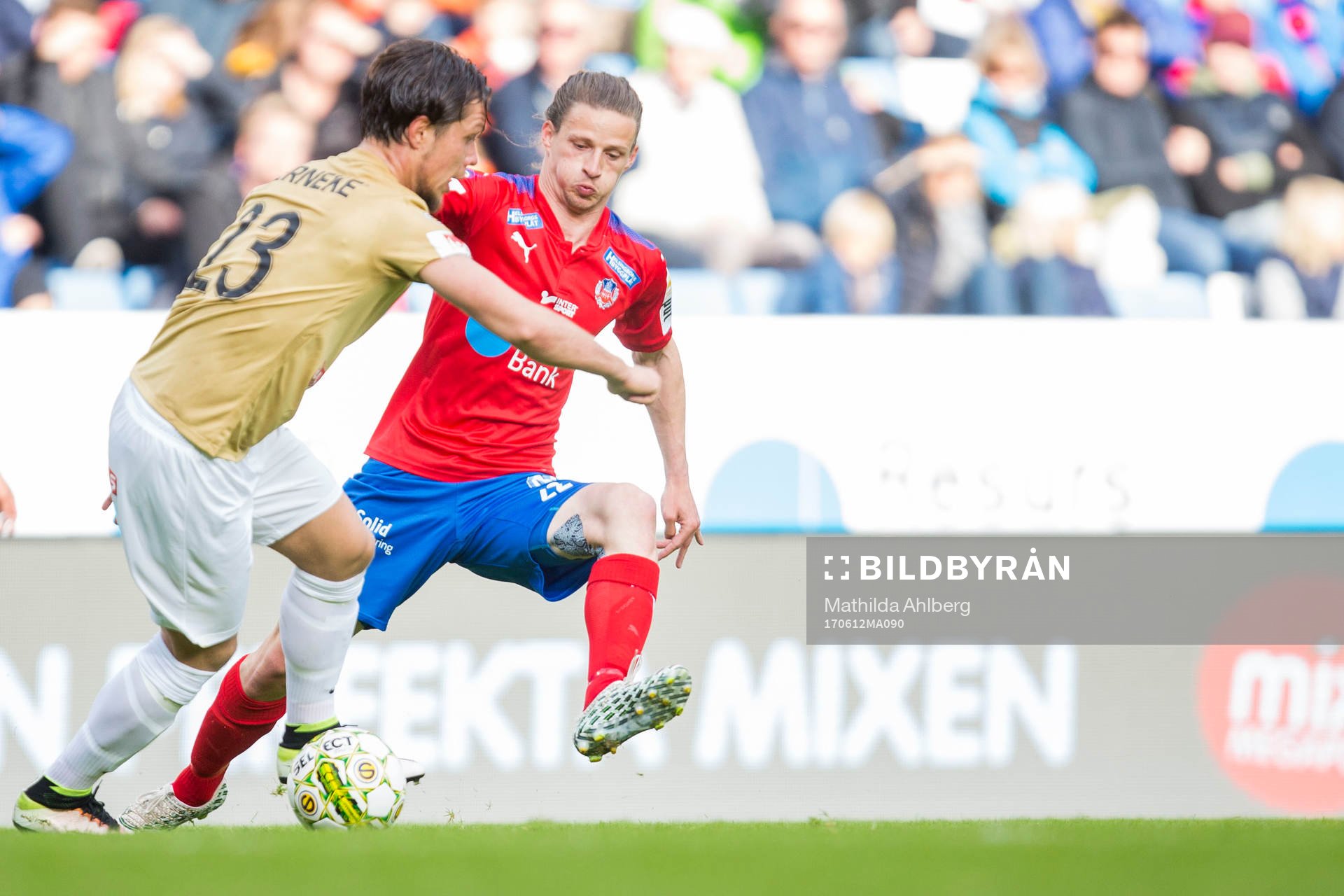 Brommapojkarnas Erik Figueroa och Helsingborgs Jesper Lange