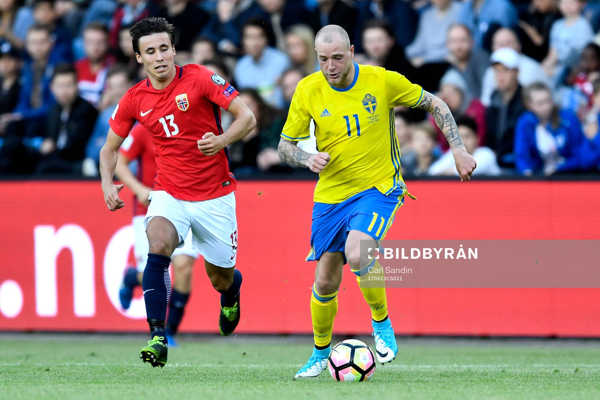 Norges Anders Trondsen och Sveriges John Guidetti