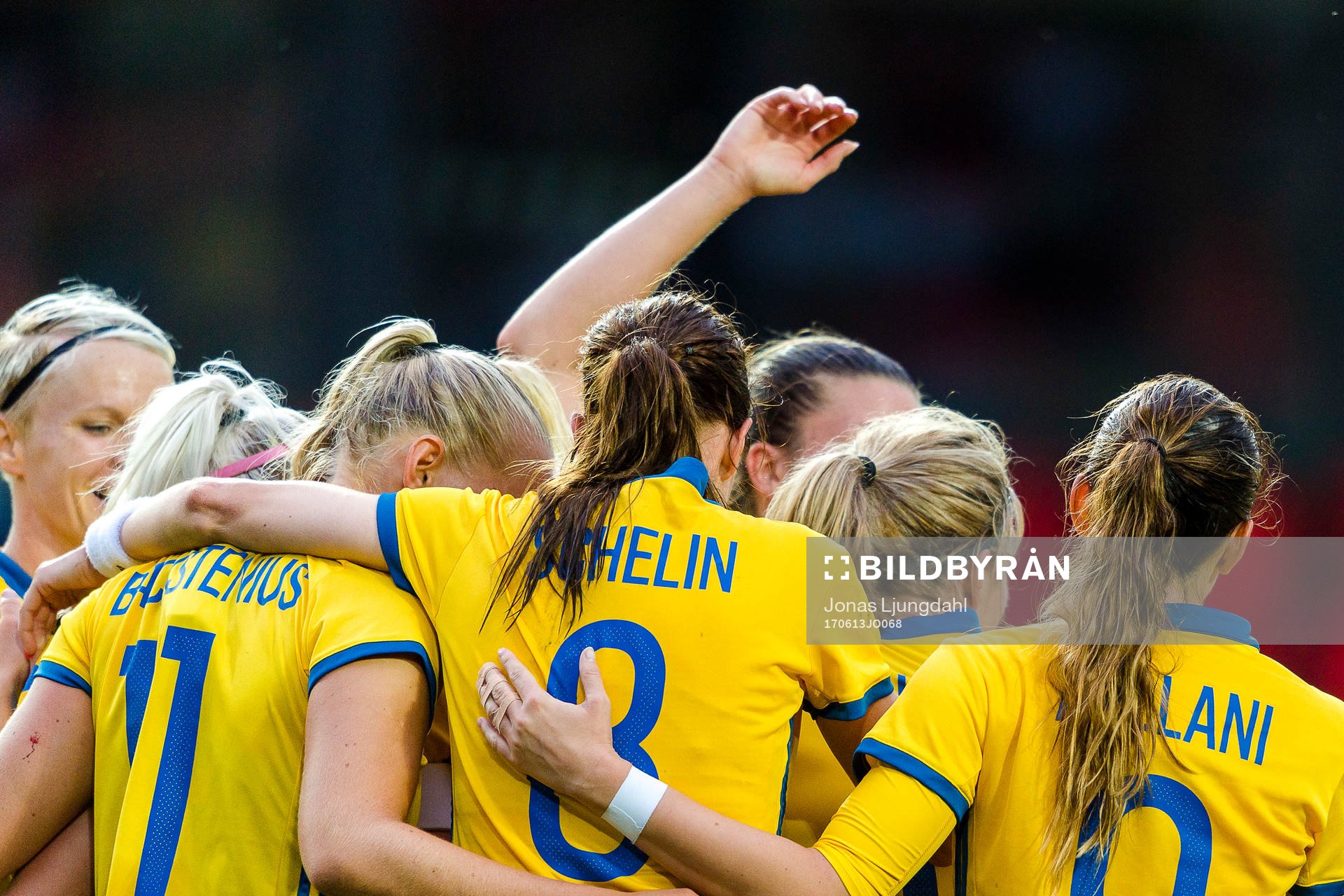 Sveriges spelare jublar