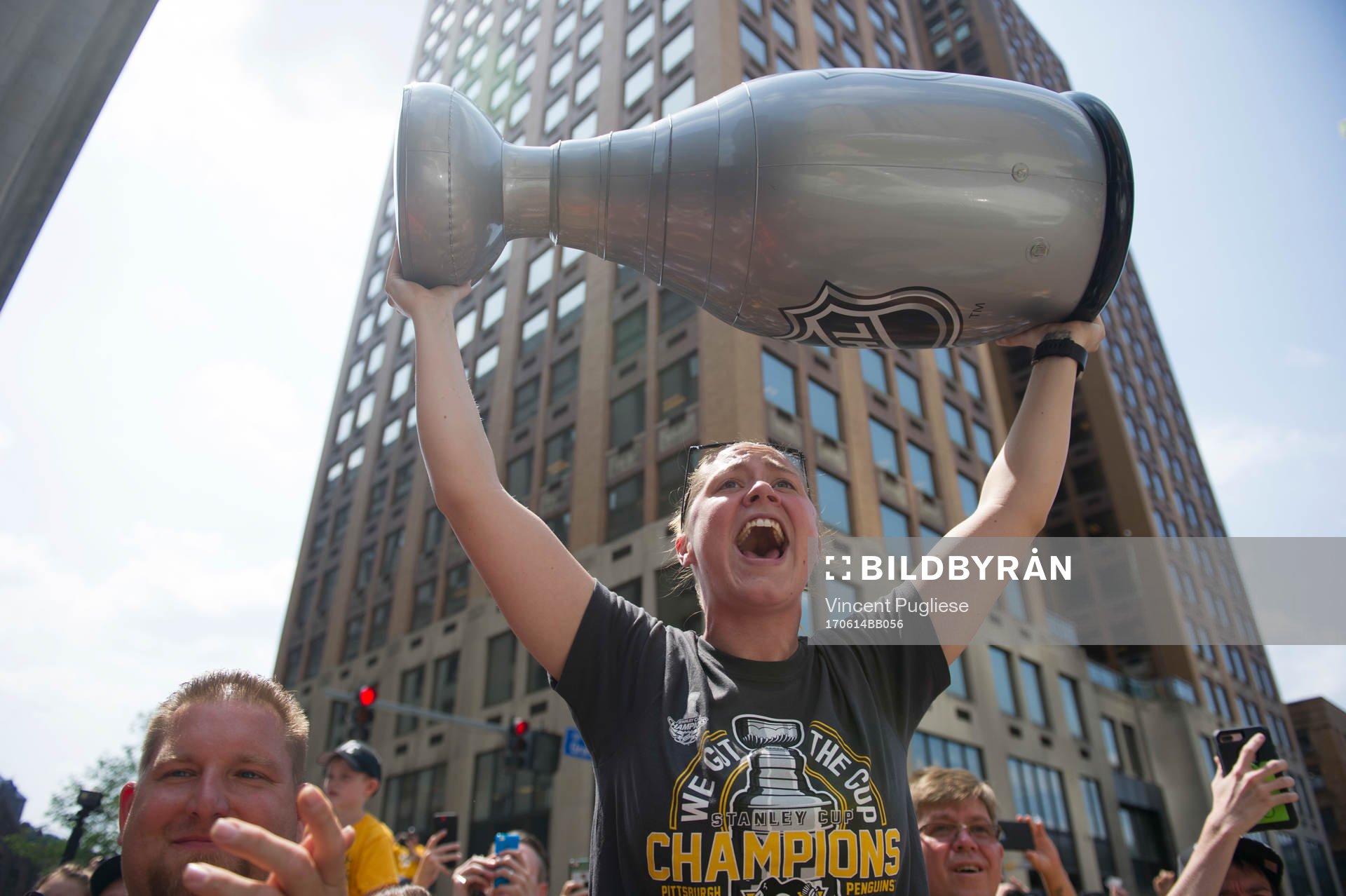 A Pittsburgh Penguins fan celebrates