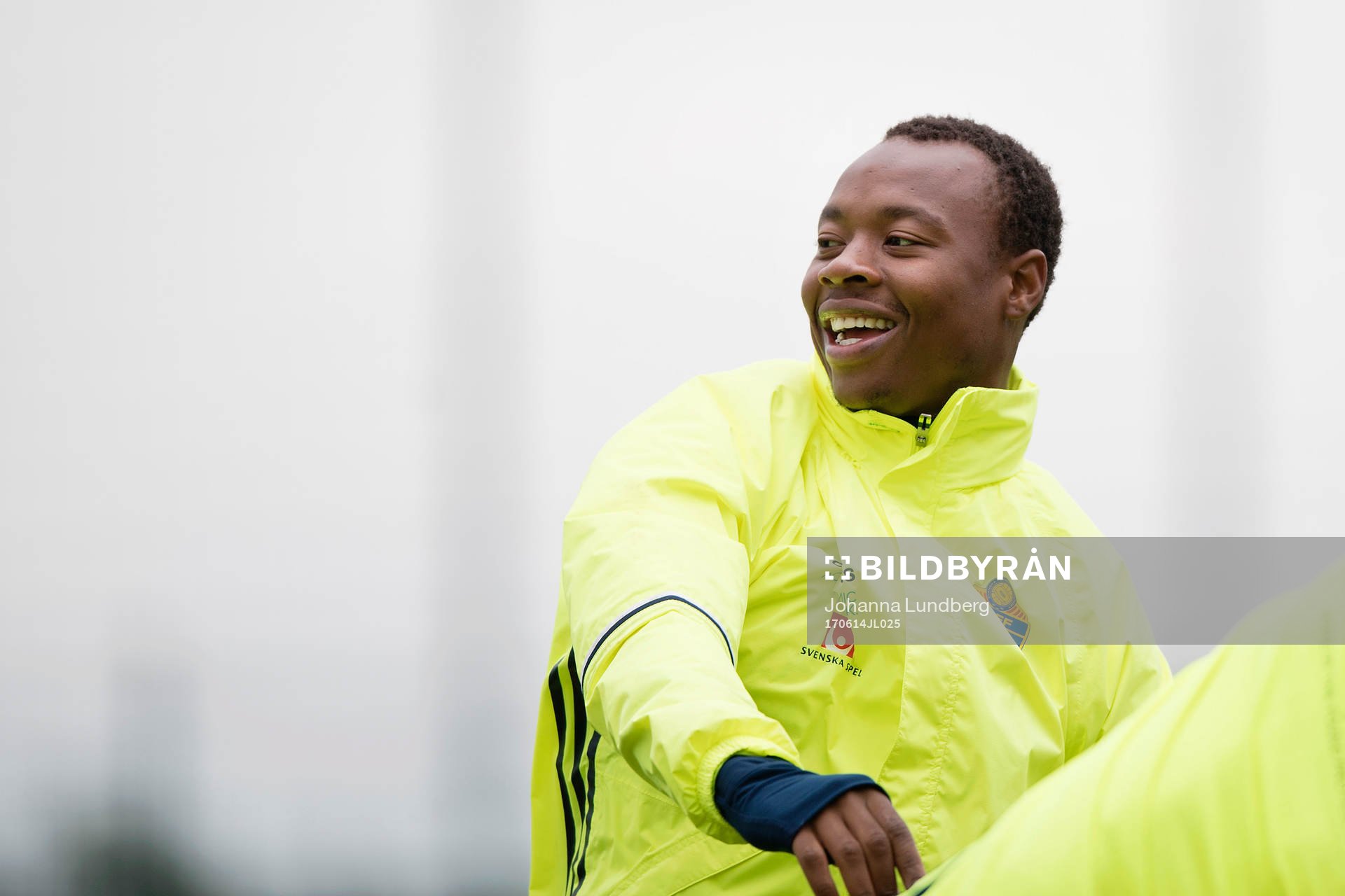 Carlos Strandberg under en träning med det svenska U21-landslaget den 14 juni 2017 i Lublin.