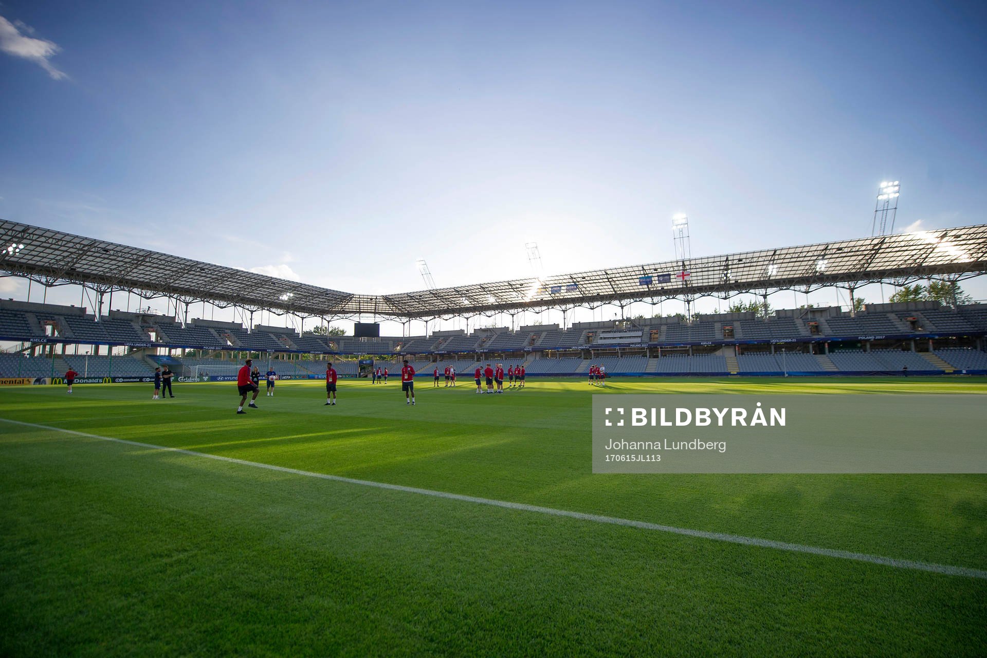 Englands spelare på Arena Kielce