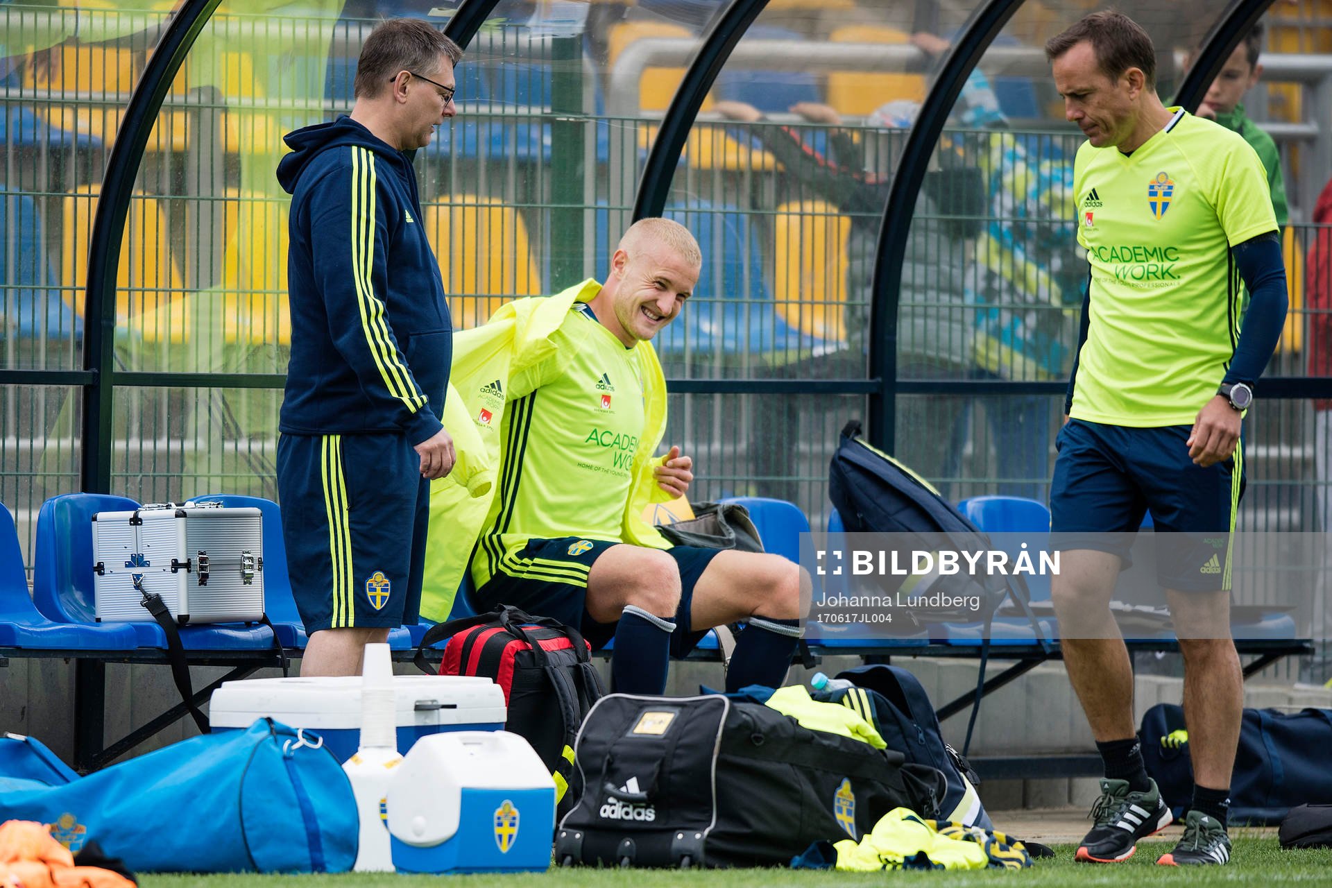 Franz Brorsson kliver av en träning med det svenska