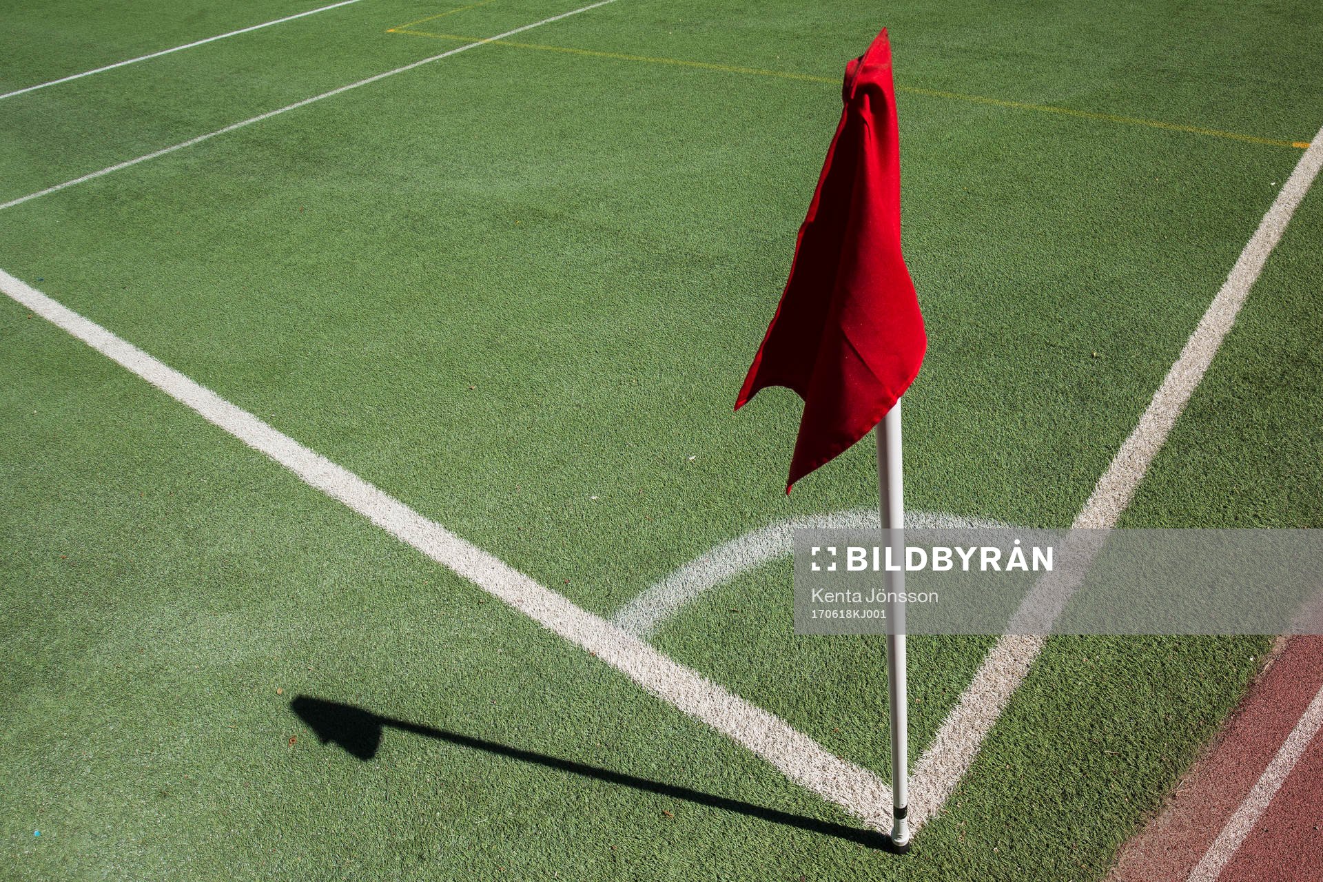 En hörnflagga innan fotbollsmatchen i Damallsvenskan