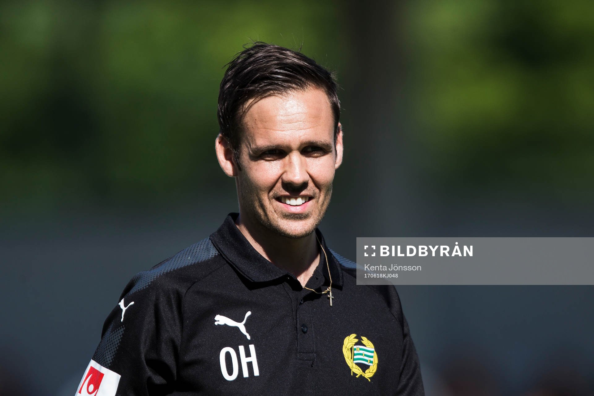 Hammarbys fystränare Olle Härdne innan fotbollsmatchen i