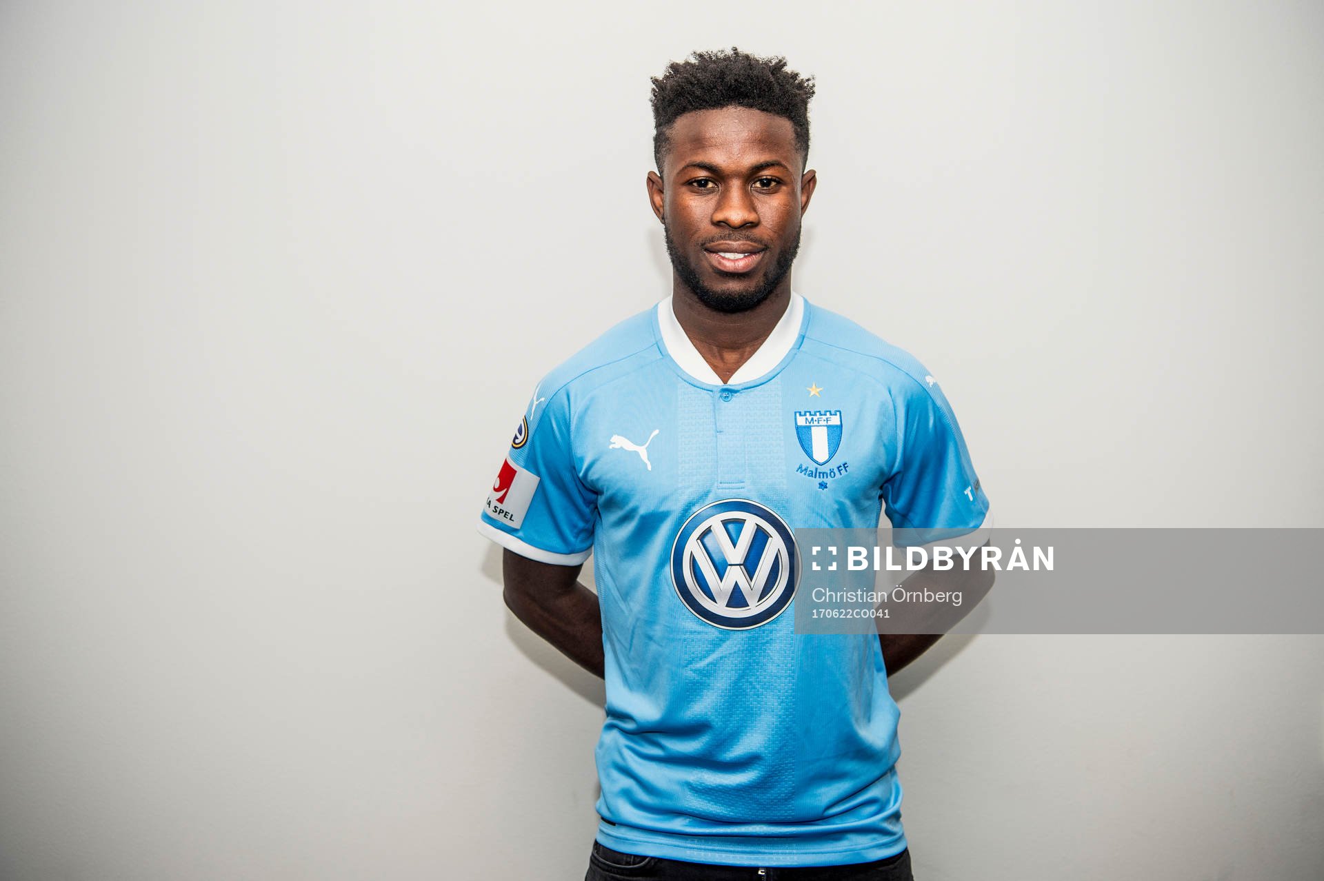 Malmö FF presenterar Kingsley Sarfo som ny spelare i Malmö FF under en presskonferens den 22 juni 2017 i Malmö.