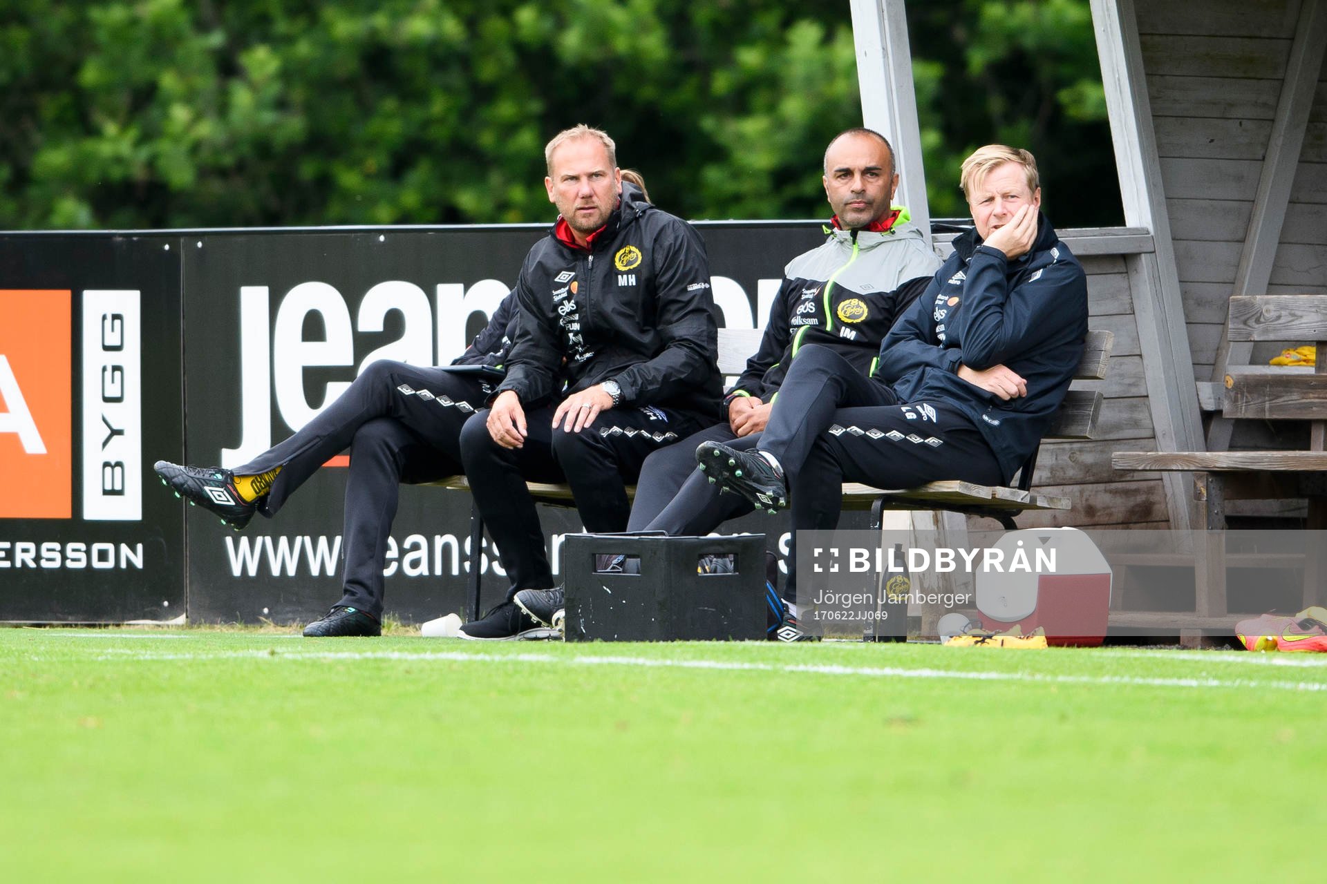 Elfsborgs manager Magnus Haglund, tränare Jan Mian och