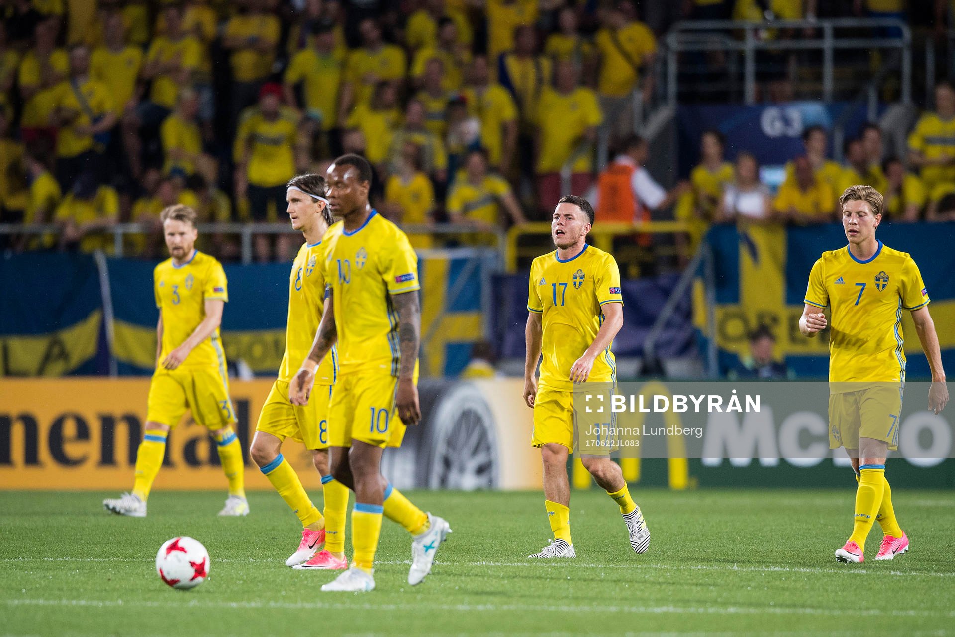 under fotbollsmatchen i U21-EM mellan Slovakien och Sverige
