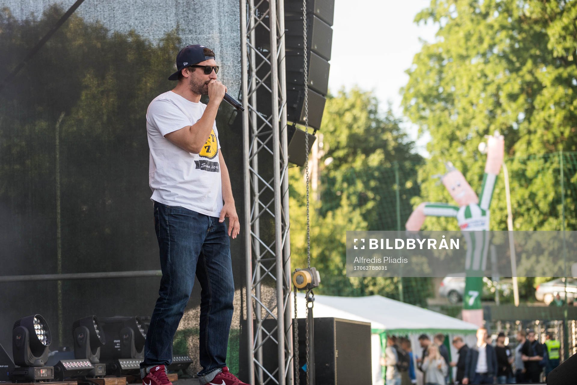 Musik före en träningsmatch i fotboll mellan Zalgiris och