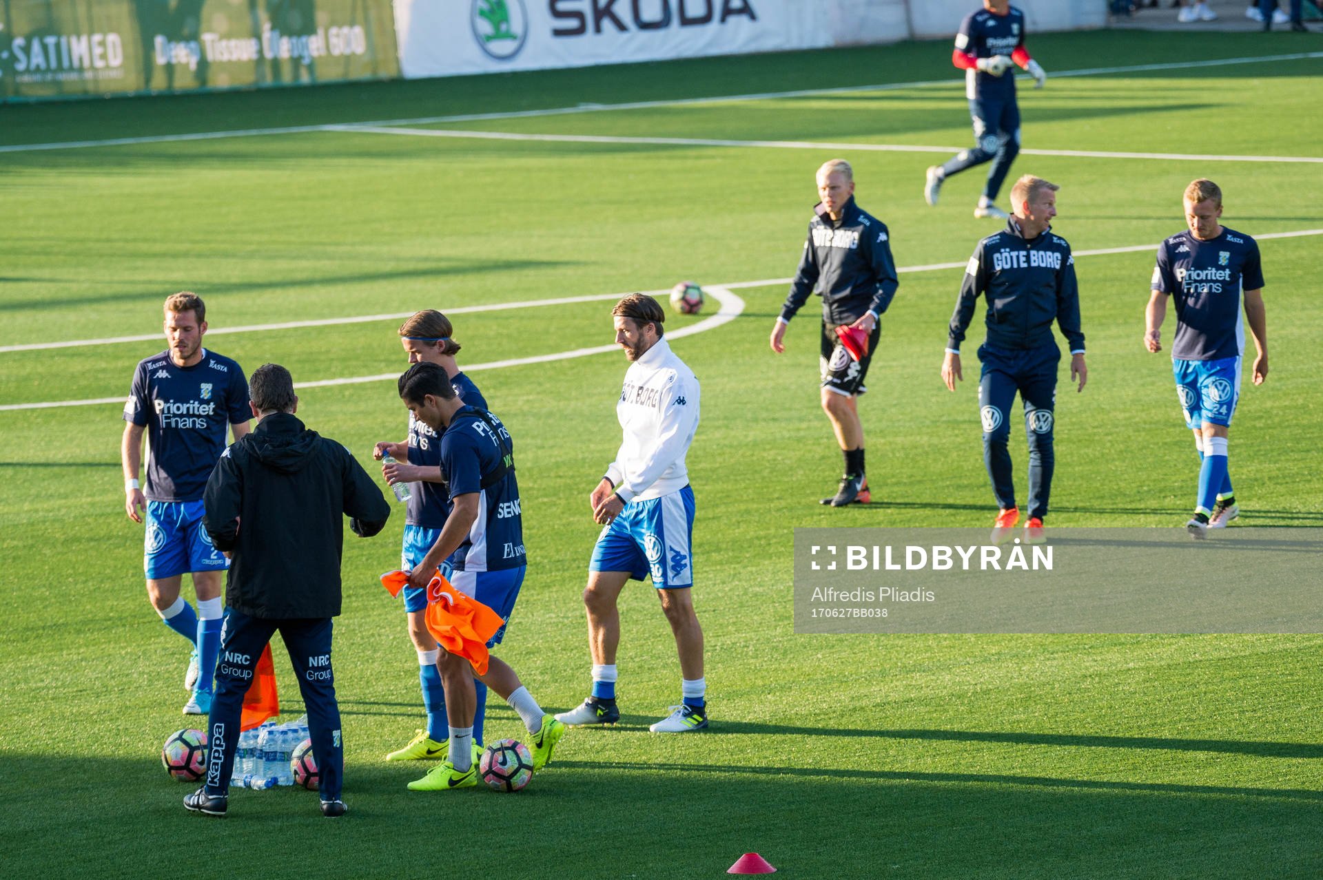 IFK Göteborgs spelare före en träningsmatch i fotboll