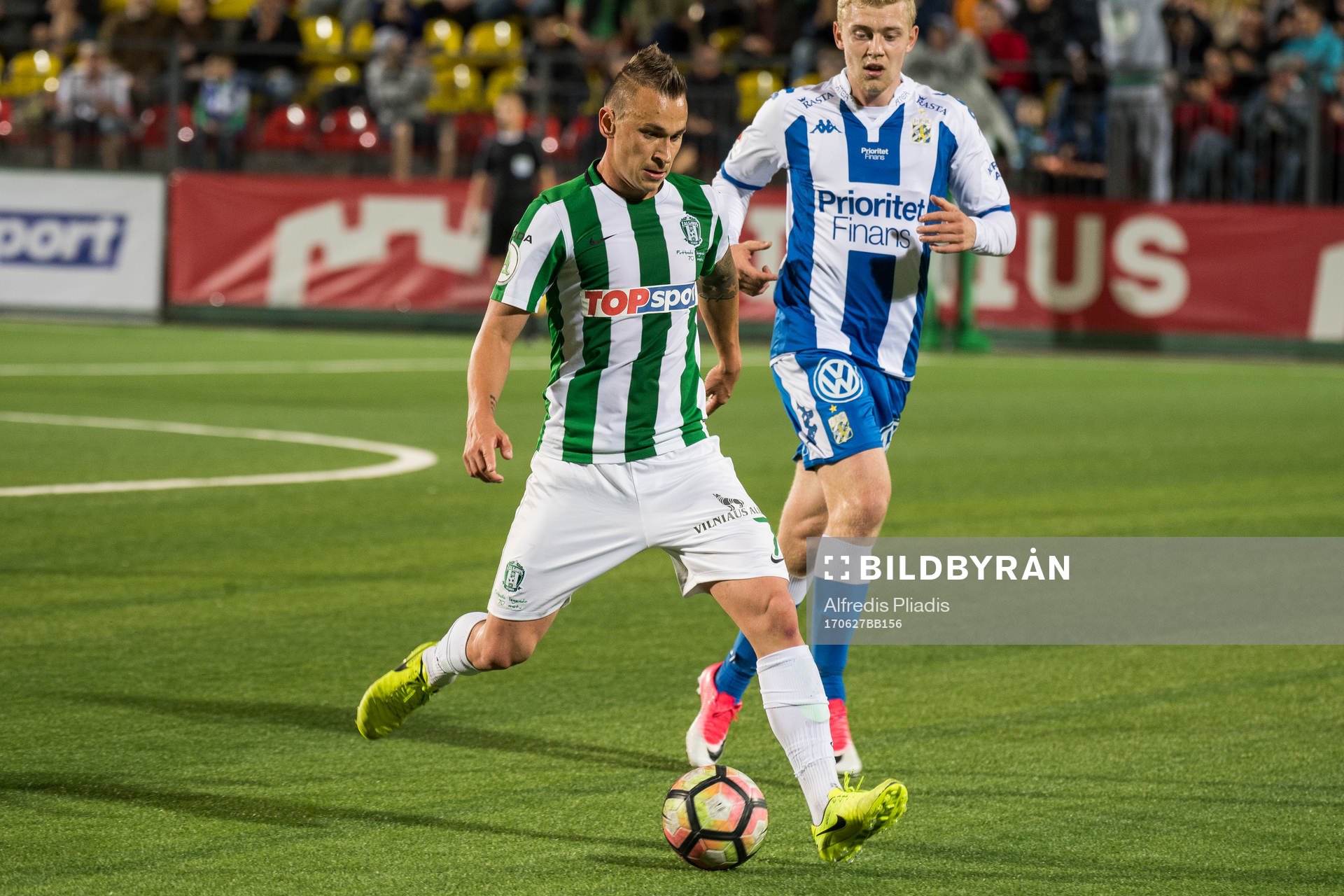 under en träningsmatch i fotboll mellan Zalgiris och  IFK