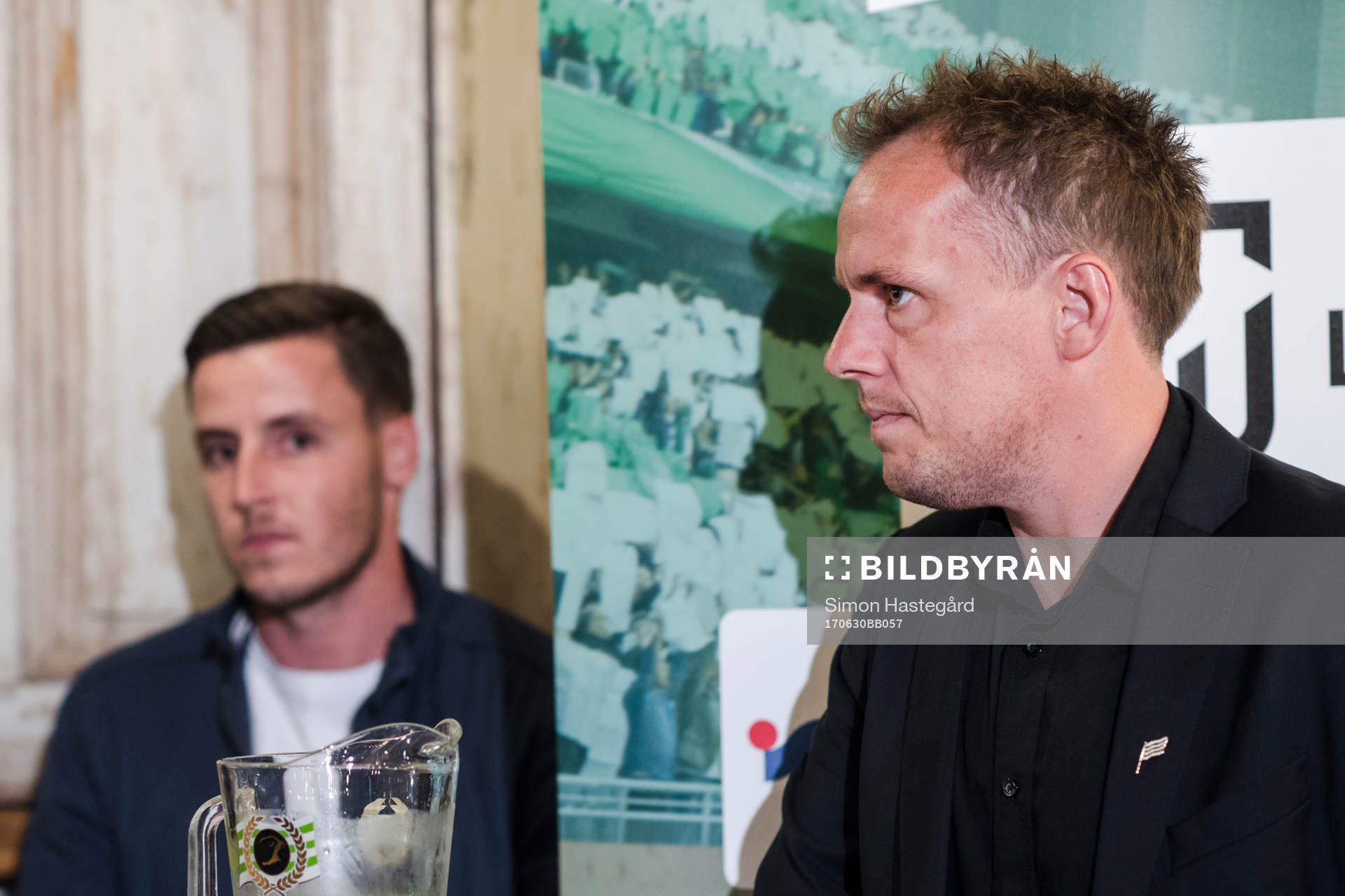 Hammarby tränare Jakob Michelsen och nyförvärvet Jeppe