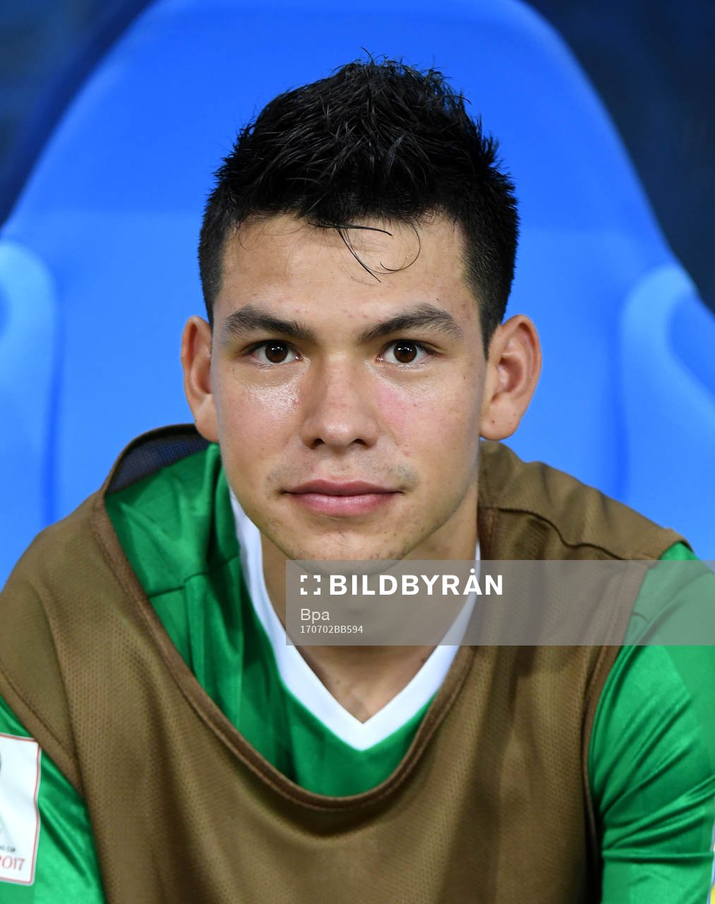 Fotboll, VM 2018, Porträtt, Mexico: Hirving Rodrigo Lozano Bahena, Mexico, poserar för ett porträtt den 2 juli 2017