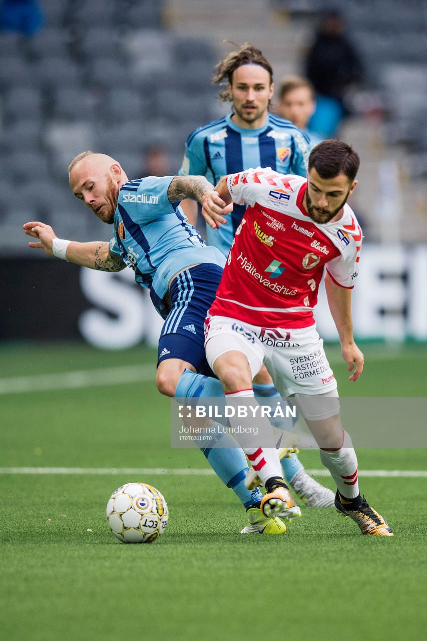 Djurgårdens Magnus Eriksson och Kevin Walker mot Kalmars