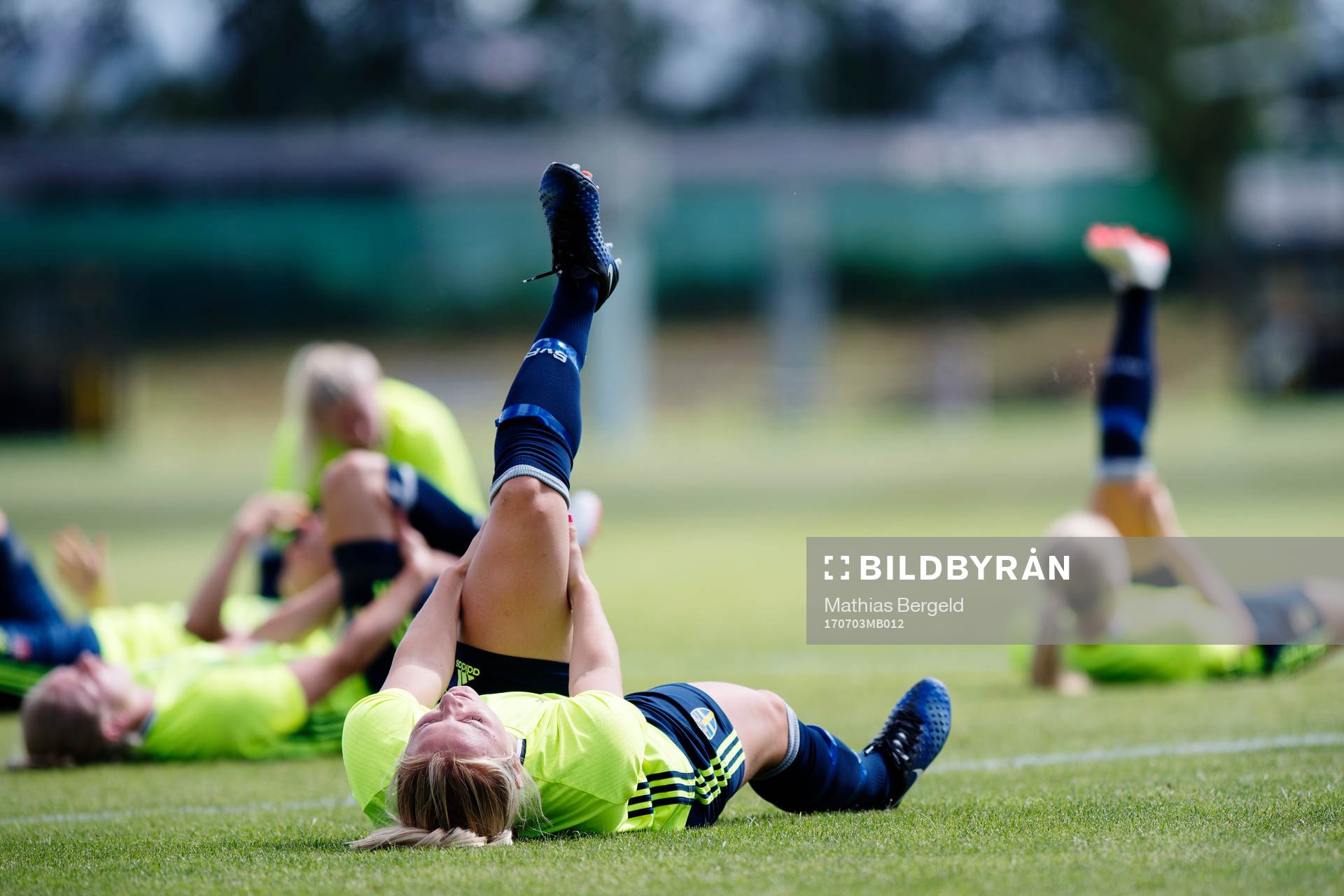 Spelare stretchar