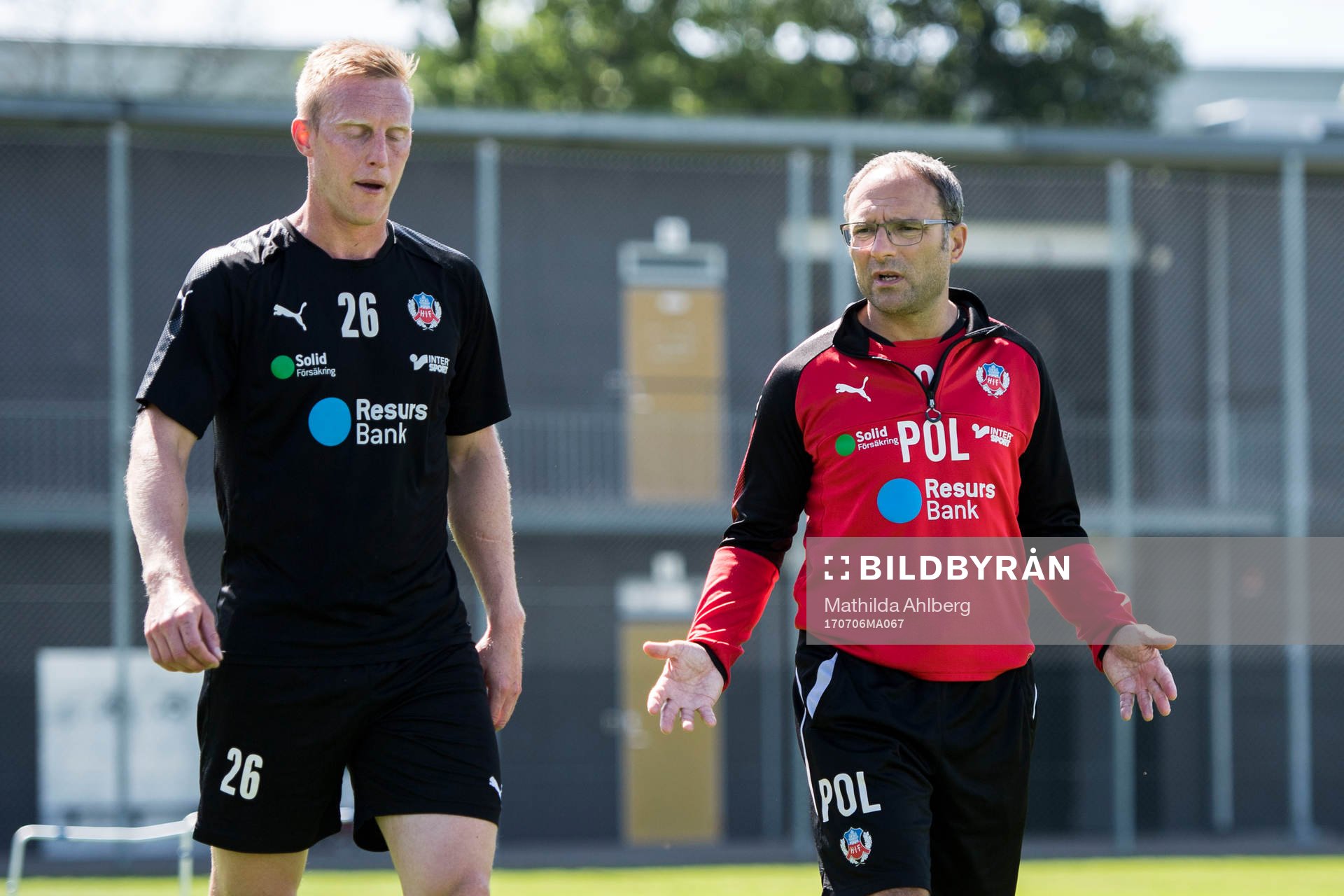 Helsingborgs Peter Larsson och tränare Per-Ola Ljung i